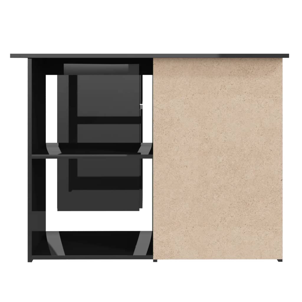 Modern Corner Computer Desk with 4 Drawers & Storage Shelves - 57.1