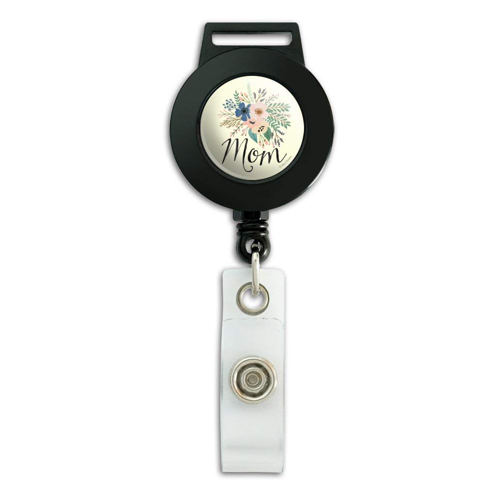 Floral Mother's Day Lanyard with Retractable Reel - Adjustable Badge ID Card Holder for Teachers, Nurses & Office Professionals - Perfect Gift for Mom, Women's Appreciation Events & Work Essentials