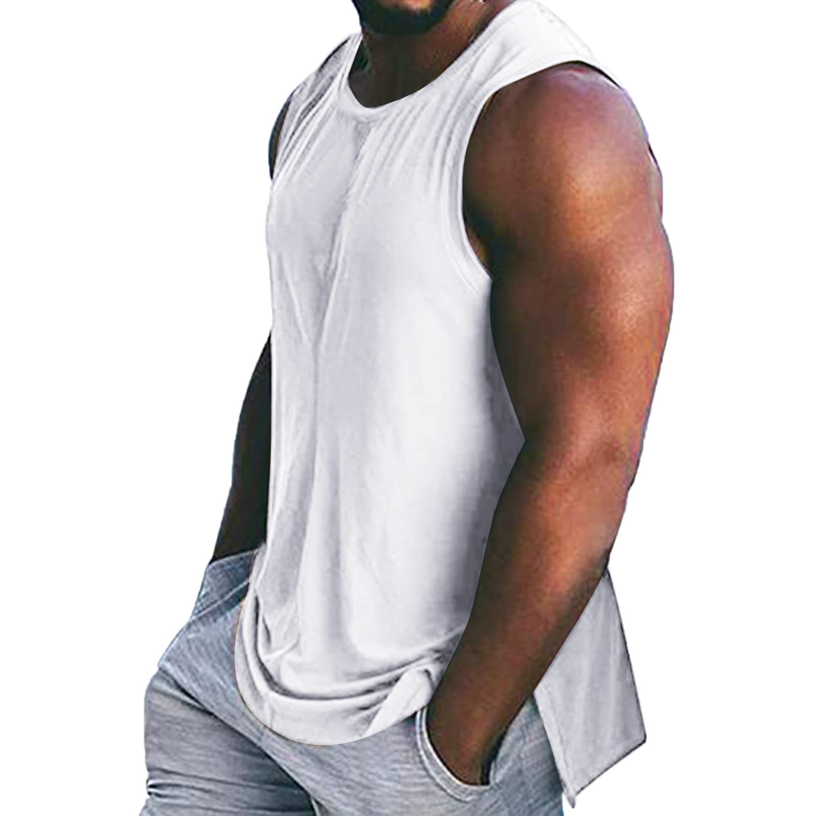 Men's Slim Fit Cotton Workout Tank Top for Gym & Running
