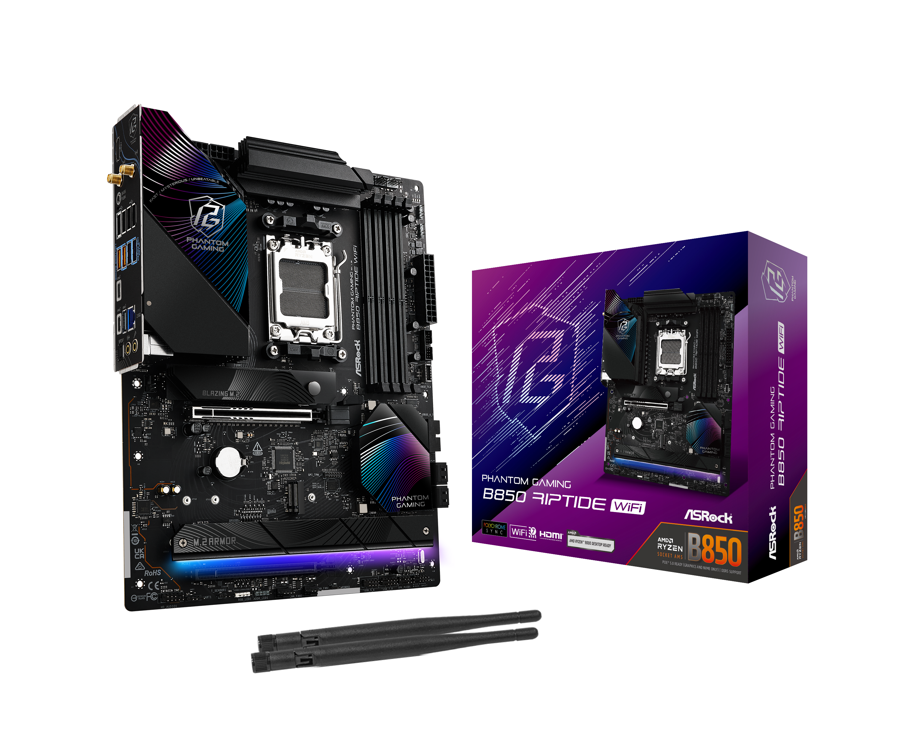 ASRock B850 Riptide WiFi AM5 DDR5 ATX Gaming Motherboard - High-Speed Performance for PC Builders & Content Creators | Perfect for Gaming Rigs, Streaming Setups & Workstations
