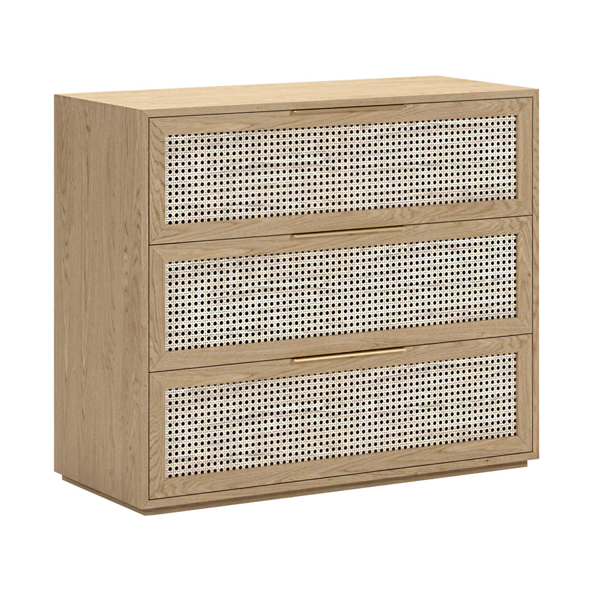 Vintage Rattan 3-Drawer Chest - Boho Chic Storage Cabinet for Bedroom, Living Room & Office Organization