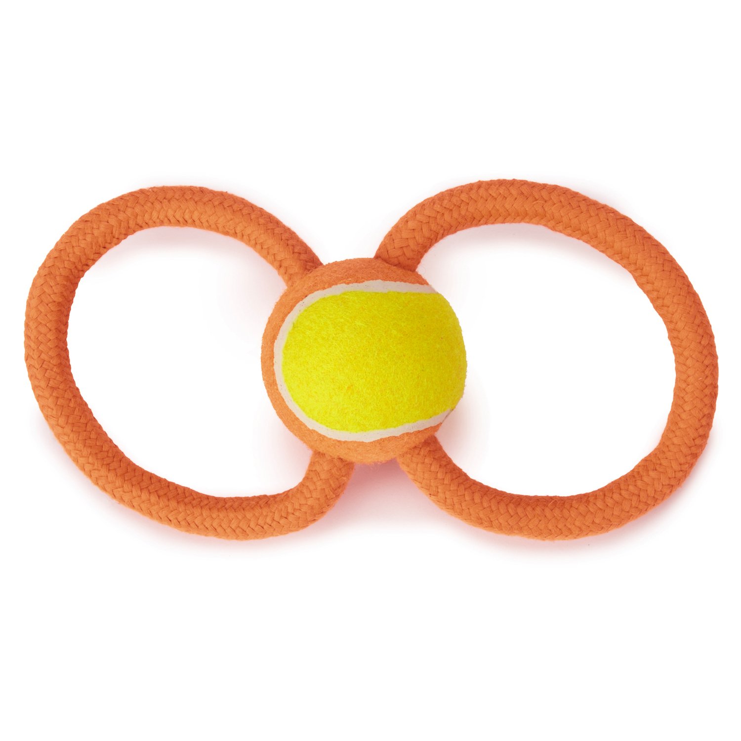 Grriggles Ruff Rope Figure Eight Dog Chew Toy - Durable Orange Rope for Aggressive Chewers, 11.5 Inch - Perfect for Fetch, Tug of War & Dental Health