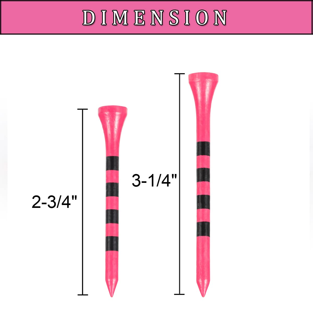 Premium MAZEL Natural Wood & Bamboo Golf Tees 2.75