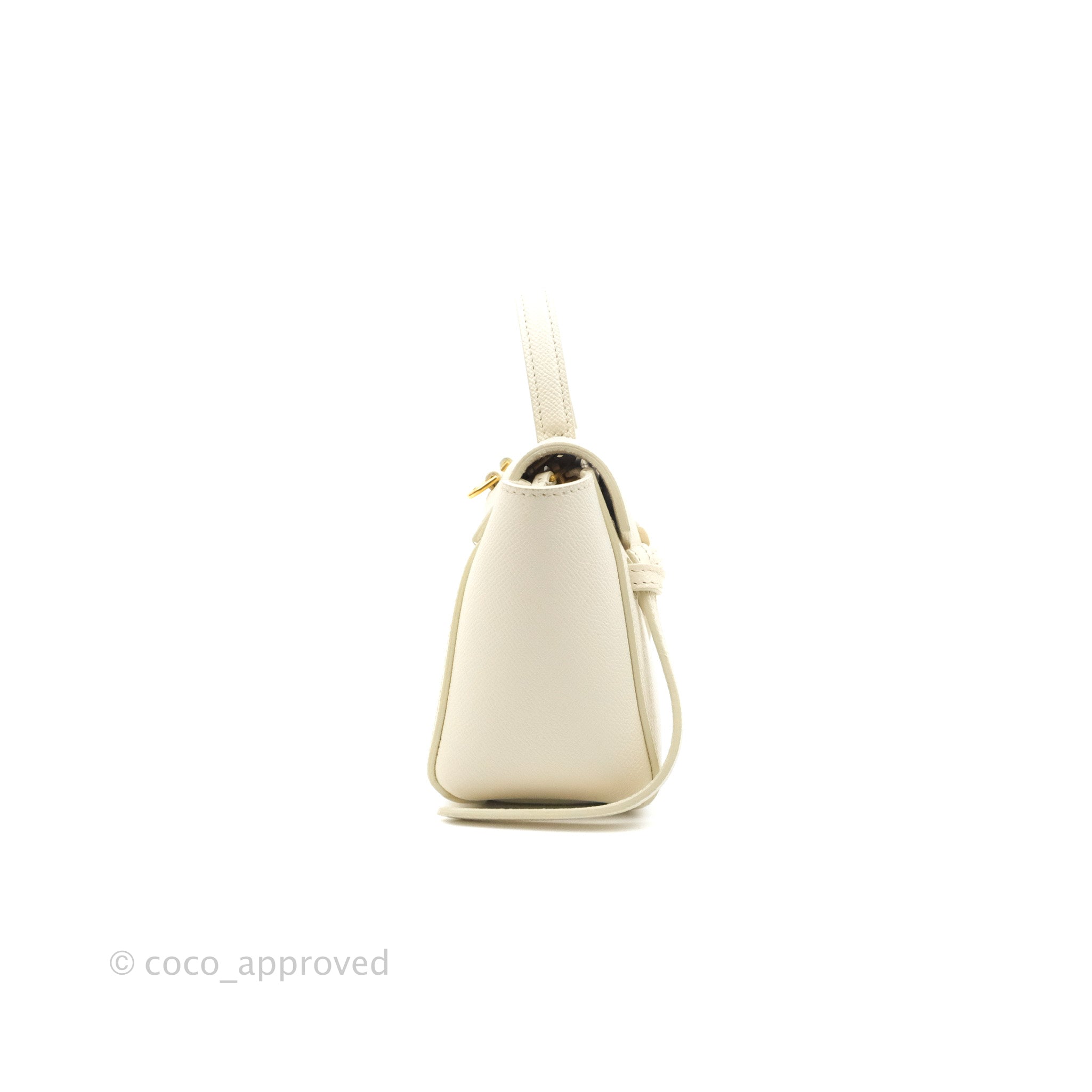 Celine Pico Belt Bag in White Grained Calfskin with Gold Hardware - Perfect for Everyday Use, Travel & Fashion Accessories
