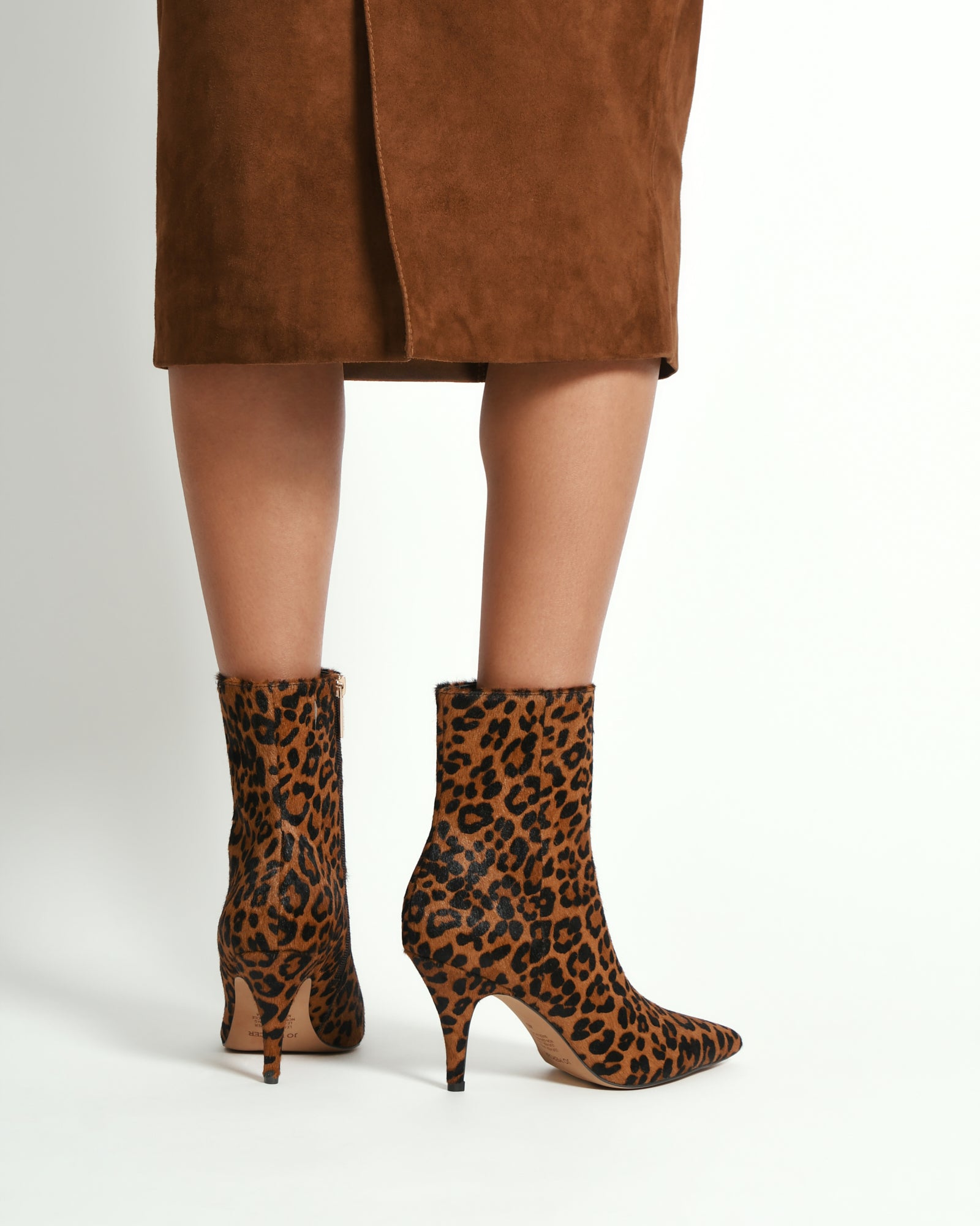 LOTTIE Women's High Ankle Boots - Leopard Print Leather Shoes for Fall/Winter Fashion, Comfortable & Stylish for Casual Outings, Parties and Office Wear