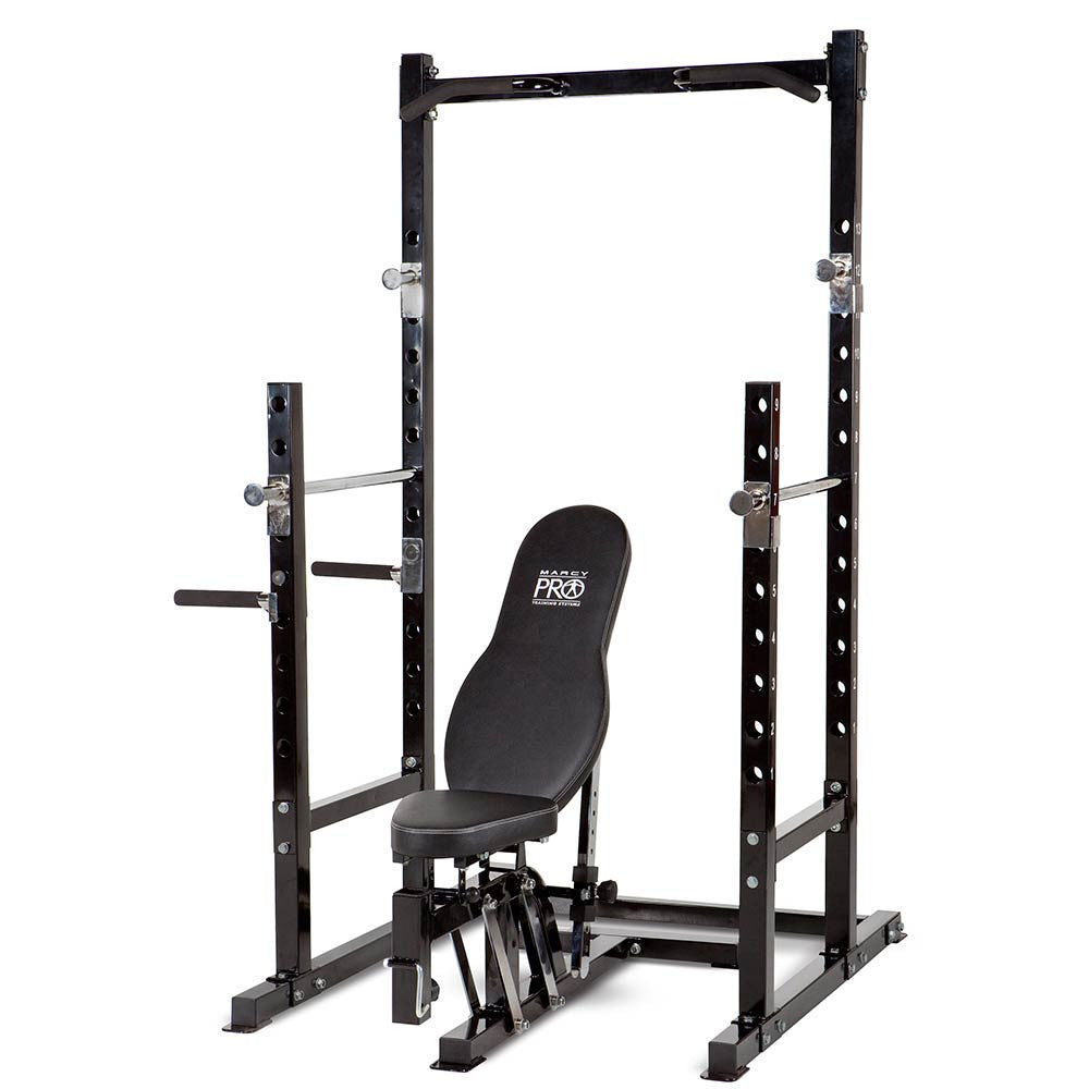 Marcy PM 3800 Power Rack and Weight Bench Set - Home Gym Strength Training Equipment for Full Body Workouts | Perfect for Squats, Bench Press & Deadlifts