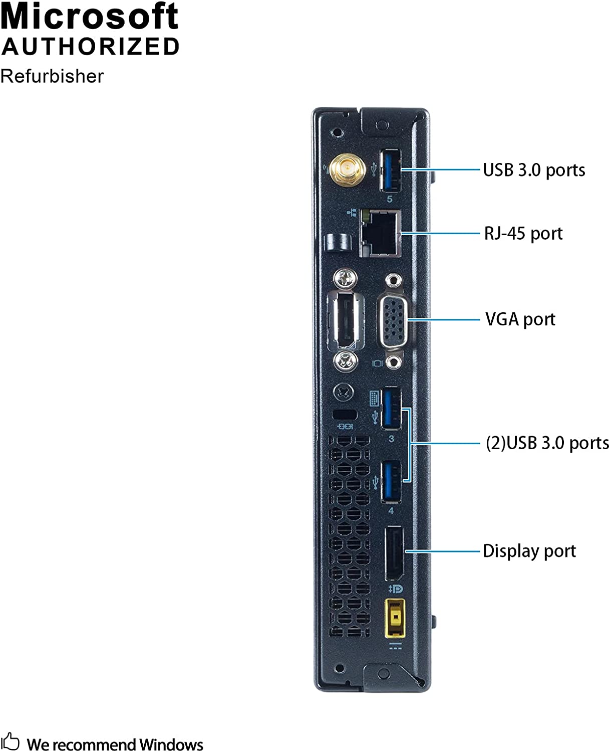 Lenovo ThinkCentre M93p Tiny Desktop PC - Intel Core i5-4590T Quad-Core 3.6GHz | 8GB RAM, 128GB SSD | WiFi, Windows 10 Pro | Compact USFF Design for Home Office & Business Use - Includes Keyboard & Mouse with 1-Year Warranty