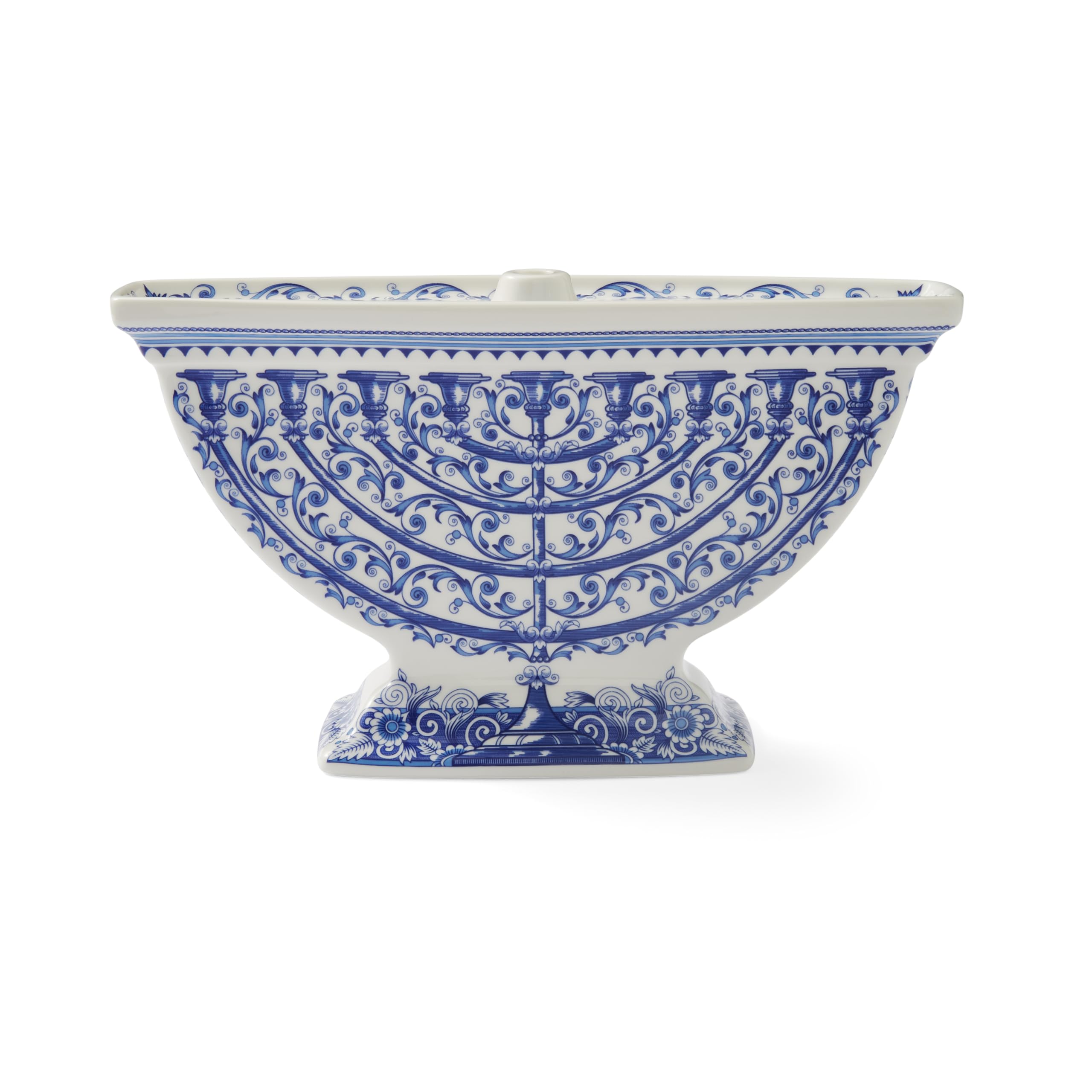 Spode Judaica Menorah - 6 x 10 Inch Fine Porcelain Hanukkah Menorah for Traditional 9 Candles | Elegant Decorative Hanukkah Menorah for Home, Synagogue & Holiday Celebrations