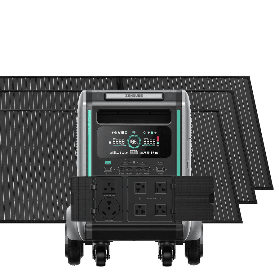 Zendure SuperBase V 4608Wh 3800W Portable Power Station with Solar Generator Kit - Emergency Backup, RV Camping & Off-Grid Power Solution