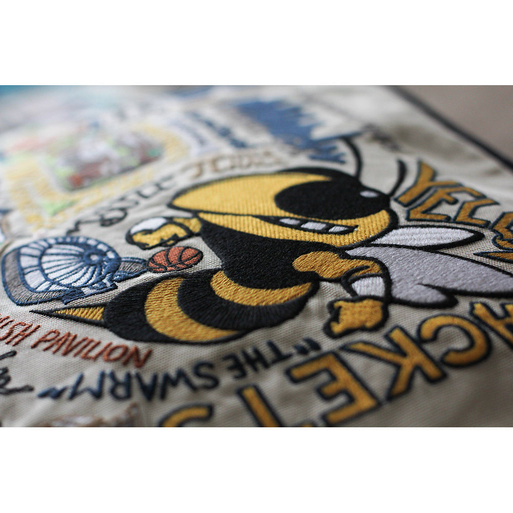 Georgia Tech Yellow Jackets Hand Embroidered College Throw Pillow - NCAA Officially Licensed Home Decor for Dorm, Bedroom & Game Day