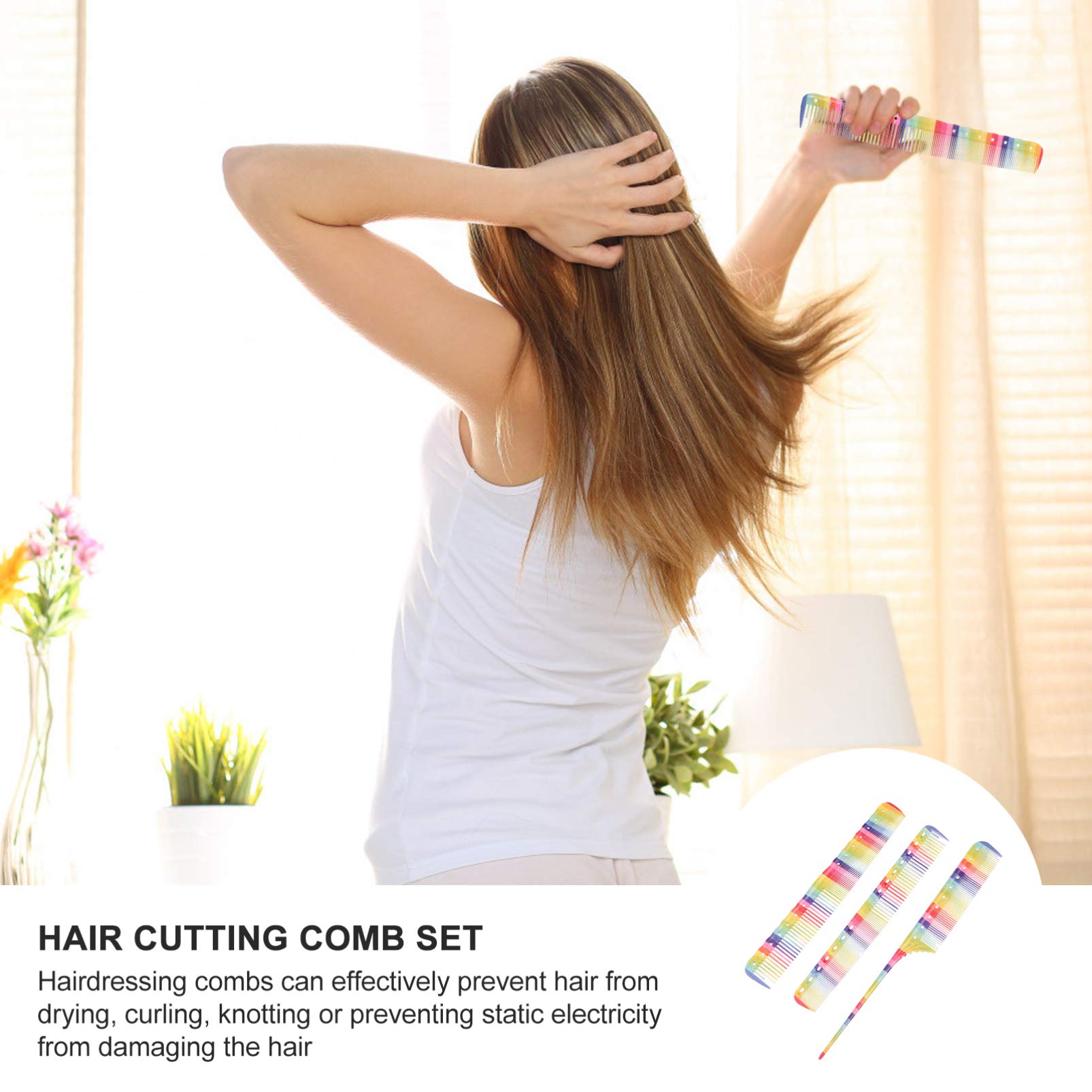 Lurrose Hair Comb Set - Fine Comb, Parting Comb & Rat Tail Comb for Women & Girls | Plastic Pintail & Teasing Combs | Professional Hair Styling & Hairdressing Tools | Perfect for Home Salon, Styling, Braiding & Updos (3-Piece Set)