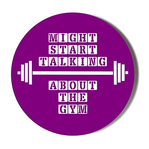 58mm Gym Mirror with Purple Background - Funny Bodybuilding Motivational Quote for Home & Gym Workouts | Perfect for Fitness Enthusiasts & Weight Training