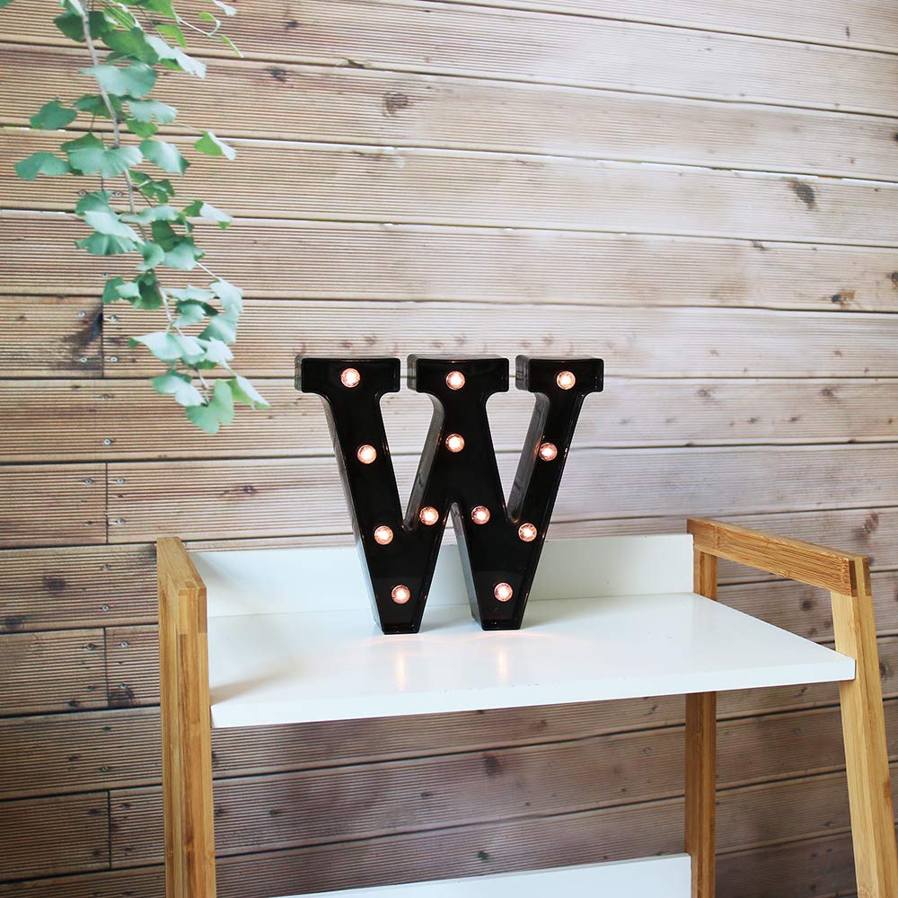 LED Marquee Letter Lights - Black Alphabet & Number Signs for Home, Bar, Wedding & Party Decor - Night Light, Christmas & Birthday Decoration - Perfect for Bedroom, Nursery, Cafe and Event Lighting