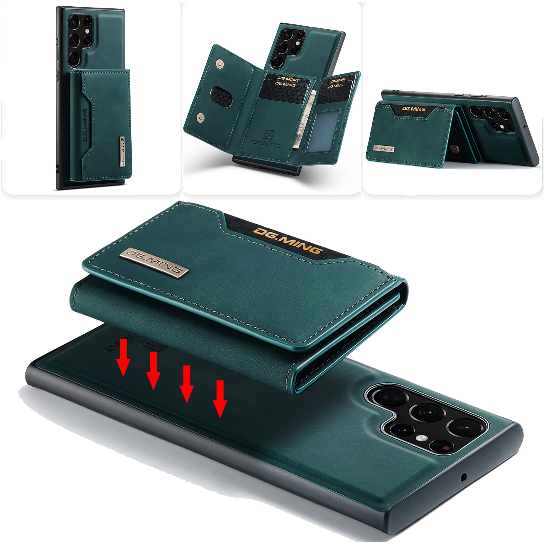 Premium Magnetic Leather Wallet Case for Samsung Galaxy S22 Ultra (6.8