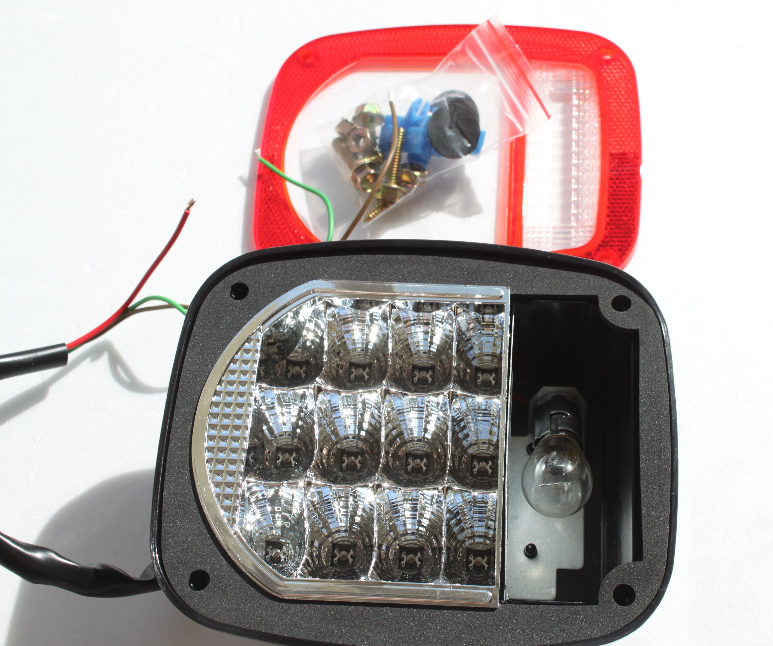Red LED Trailer Boat Truck Lights - Stop Turn Tail Lights for TJ CJ YJ JK Models - Stud Mount Installation - Perfect for Off-Roading, Marine & RV Lighting
