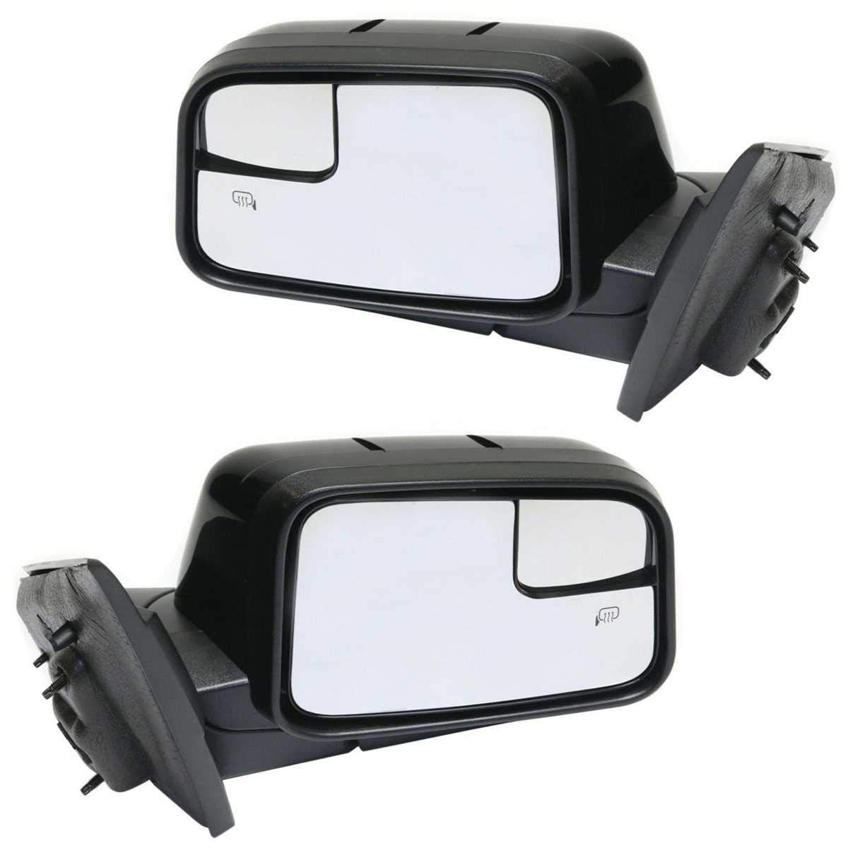 AutoShack Power Heated Manual Folding Side Mirrors - Driver & Passenger Replacement Pair for 2009-2011 Ford Edge (3.5L 3.7L V6 AWD/FWD) - KAPFO1320370PR | All-Weather Visibility & Safe Driving Accessories