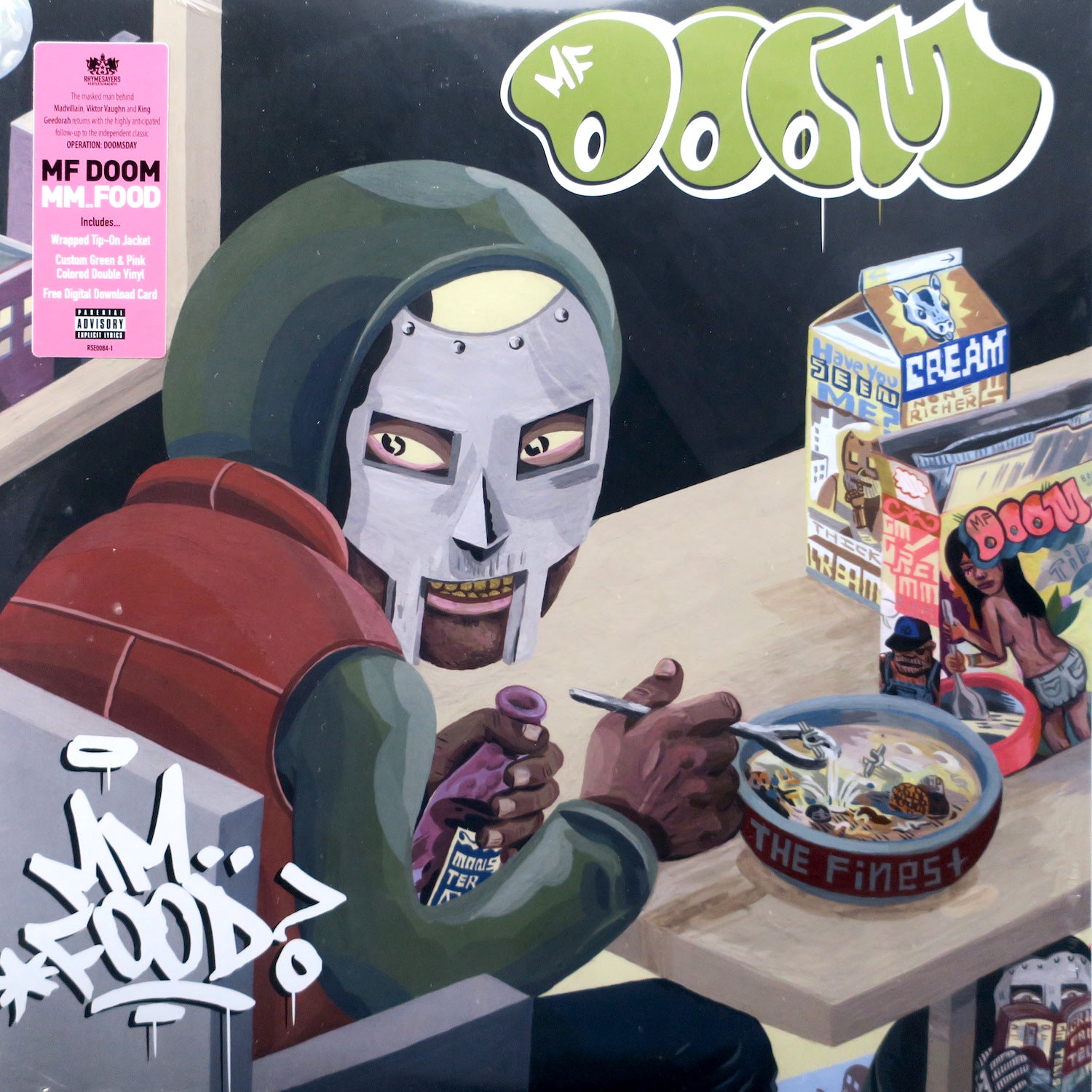 MF DOOM 'MM…Food' Limited Edition Pink & Green Vinyl 2LP Record - Hip Hop Collectible for Music Lovers & Vinyl Enthusiasts (Perfect for Home Listening & DJ Sets)