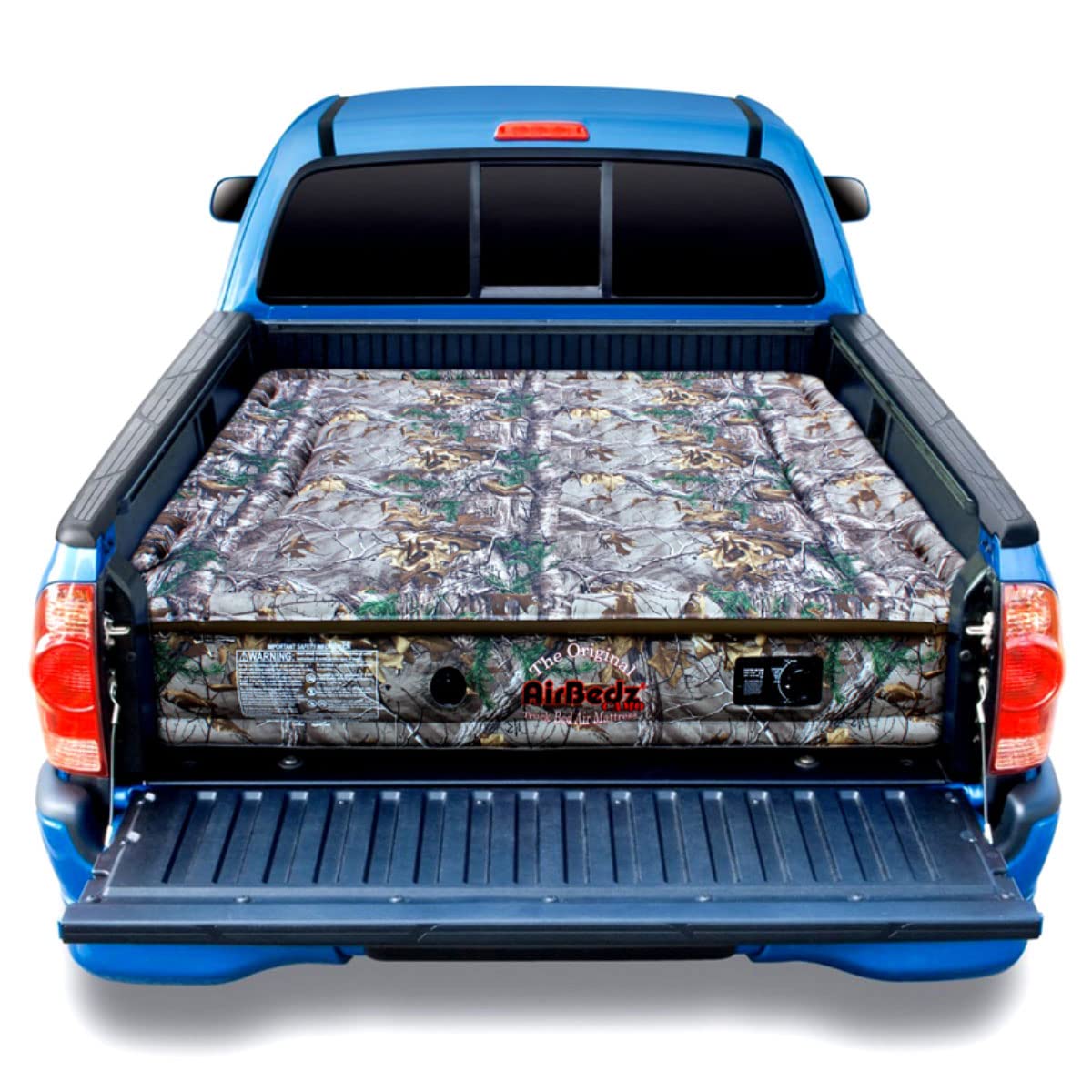 Pittman Outdoors AirBedz Mid-Size Truck Bed Air Mattress - 6-6.5 Feet Short Bed Air Mattress with Built-in Rechargeable Battery Pump, Realtree Camo Design, Includes Carry Bag & Patch Kit (73