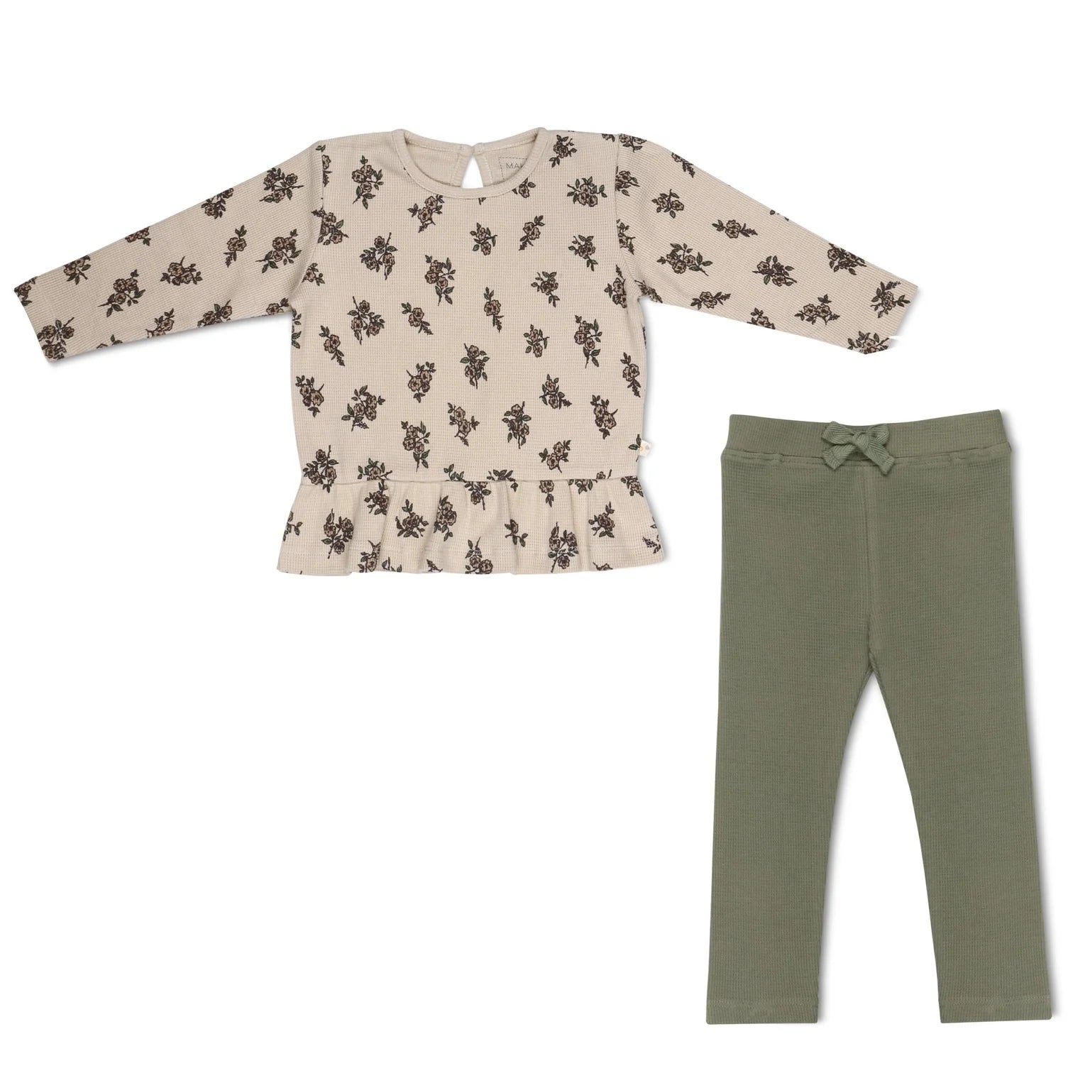 Stylish Peplum Top & Legging Set in Posy Print - Perfect for Yoga, Workouts & Casual Outfits