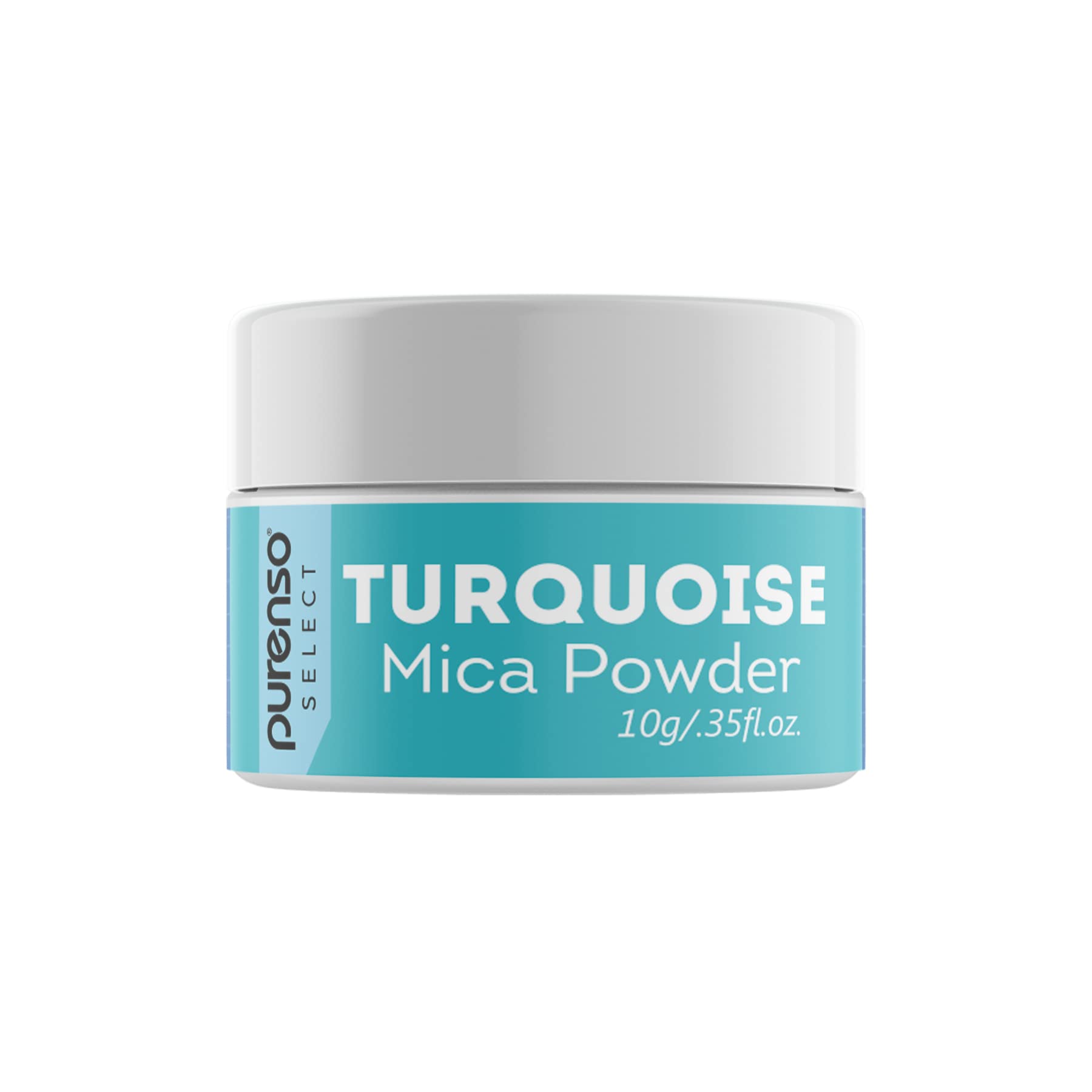 Purenso Select - Natural Turquoise Mica Powder (10g) | Premium Cosmetic Grade Pigment for DIY Soap Making, Candle Crafting, Lip Gloss, Nail Art, Bath Bombs & Resin Jewelry | Vibrant Color for Arts & Crafts Projects