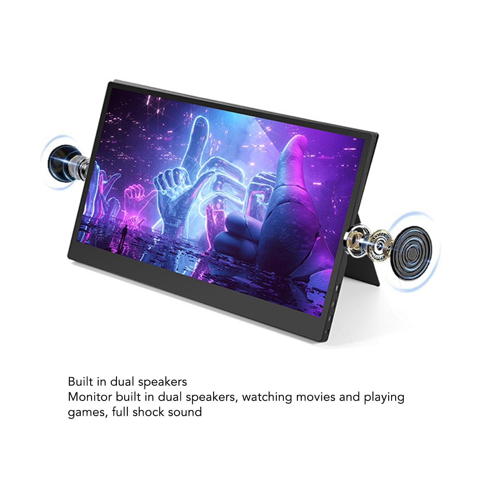 15.6 Inch Portable Monitor - XHTLLO USB Gaming Display with PU Leather Cover, HD Screen Extender for Laptop, Home, Travel & Office Use | Perfect for Remote Work, Gaming & Presentations