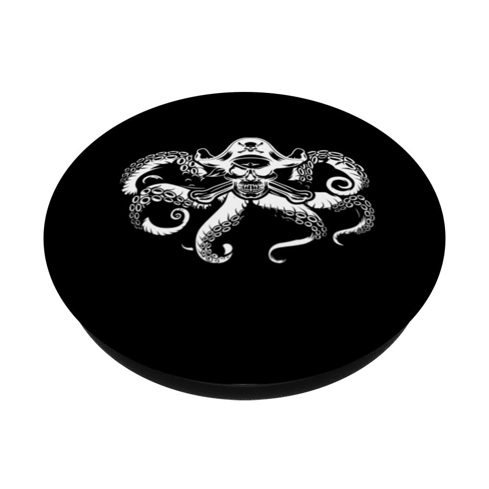 Pirate Octopus Buccaneer Marine PopSockets Swappable PopGrip with Crossed Bones Design | Perfect for Phones, Tablets & Laptops | Great for Nautical Theme Parties, Pirate Costumes & Marine Decor