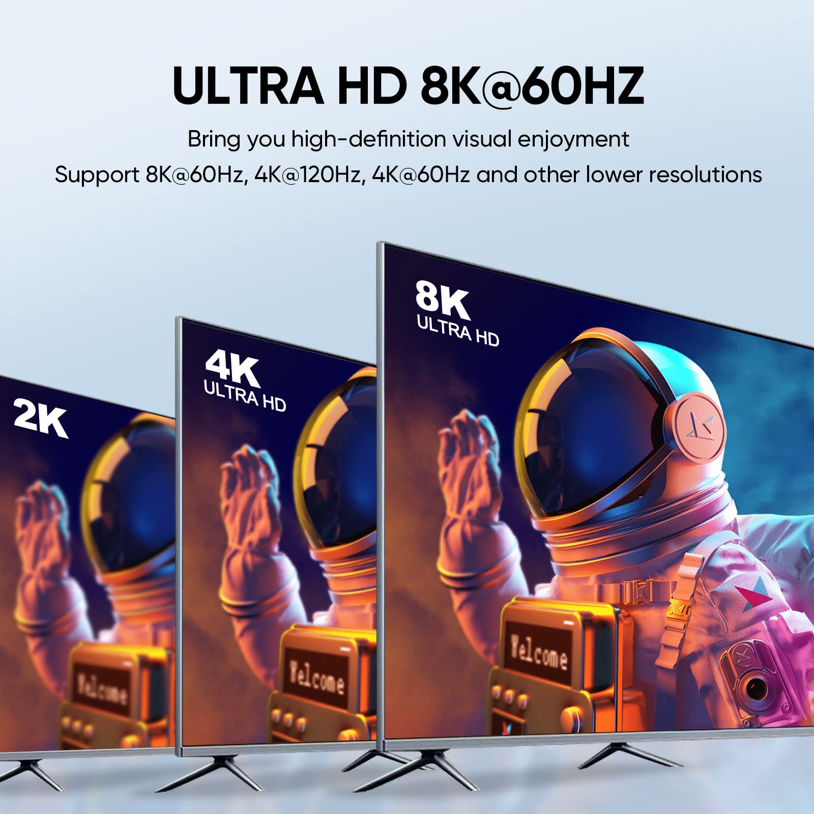 8K HDMI Switch 4x1 - 4K 120Hz 8K 60Hz HDMI 2.1 Switcher with Remote - HDR10, Dolby Vision, HDCP 2.3 - for Gaming, Home Theater, PS5, Xbox Series X, PC & 4K TV Setup