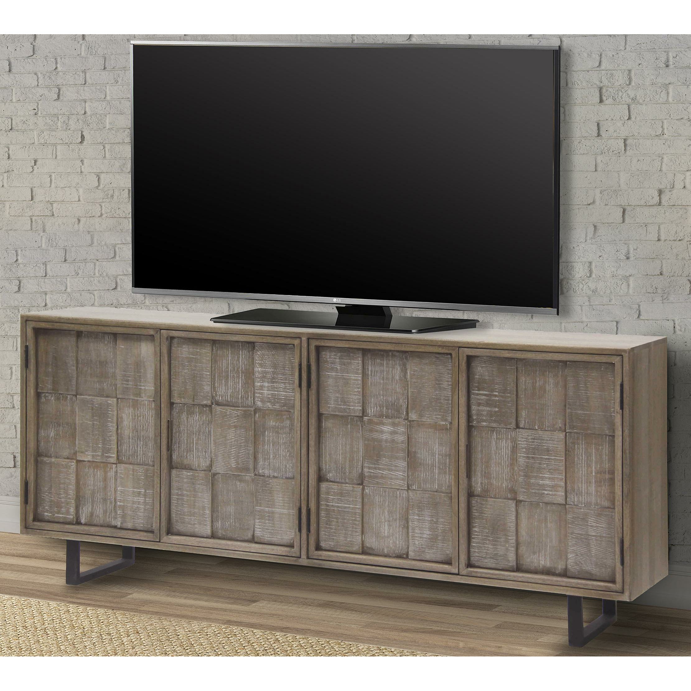 Ivory Bay Modern TV Stand Media Console with Storage Shelves - Perfect for Living Room, Bedroom, and Home Theater Setup