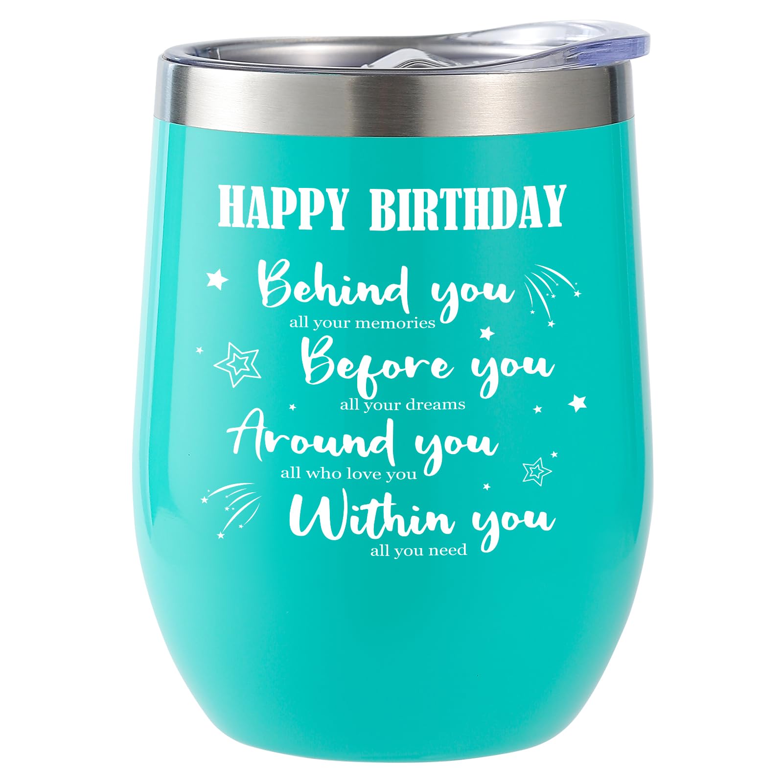 Acotxber 12oz Stainless Steel Insulated Wine Tumbler - Perfect Birthday Gift for Women, Mom, Daughter, Sister, Best Friend, Teacher & Coworker - Keeps Drinks Hot/Cold for Hours - Ideal for Parties, Office Use & Outdoor Activities
