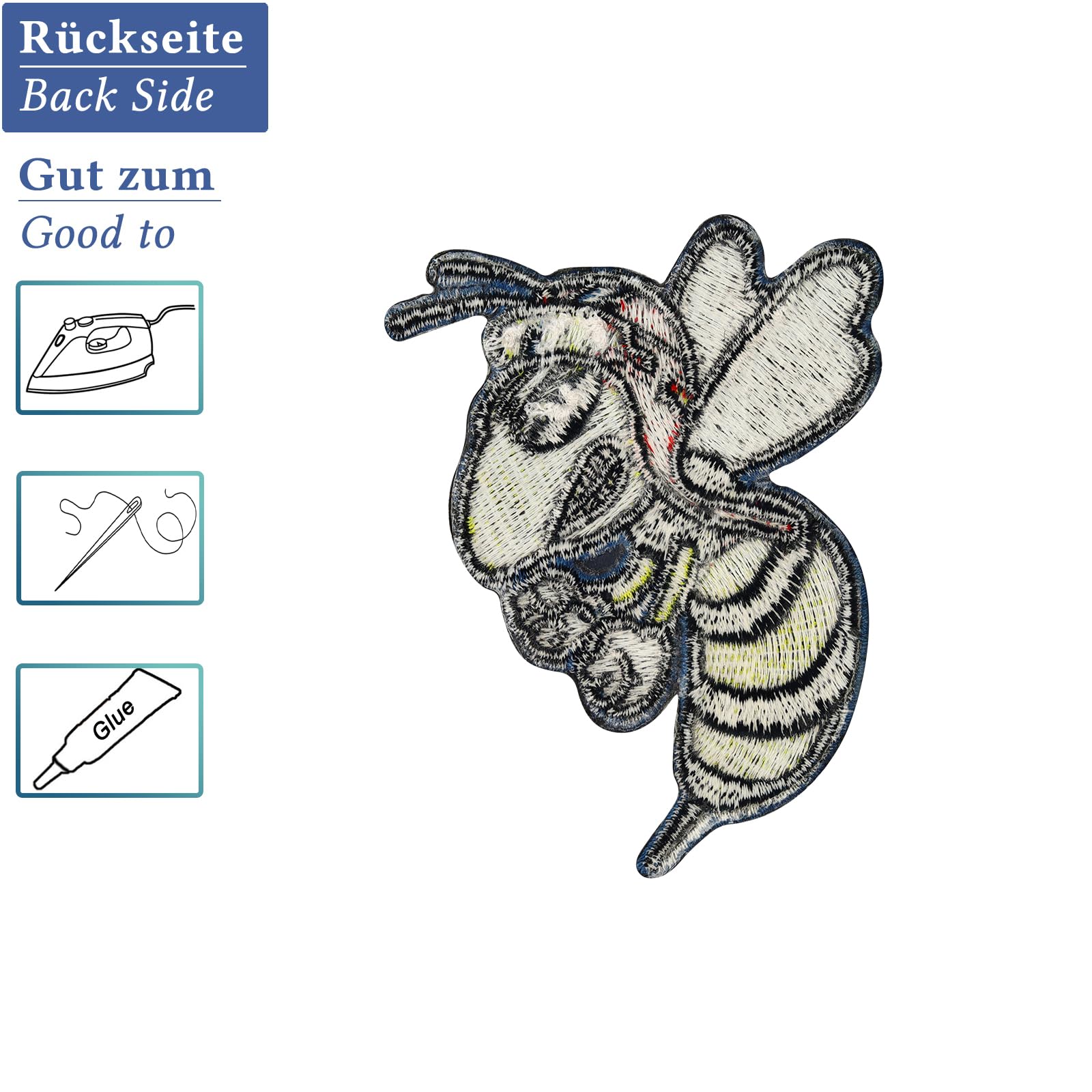 Vespa Wasp Bad Bie Racing Motorcycle Biker Iron-On Patch Badge - Durable Embroidered Patch for Jackets, Vests, Helmets & Biker Gear - Perfect for Motorcycle Enthusiasts & Vespa Lovers