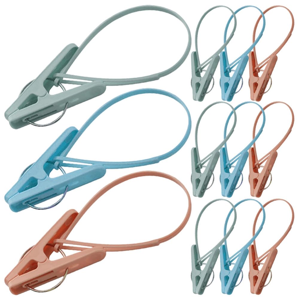 12pcs Windproof Clothes Clips - Multipurpose Drying Socks Clips, Clothespins for Laundry, Travel & Clothesline - Perfect for Outdoor Drying, Camping & Washing Clothes