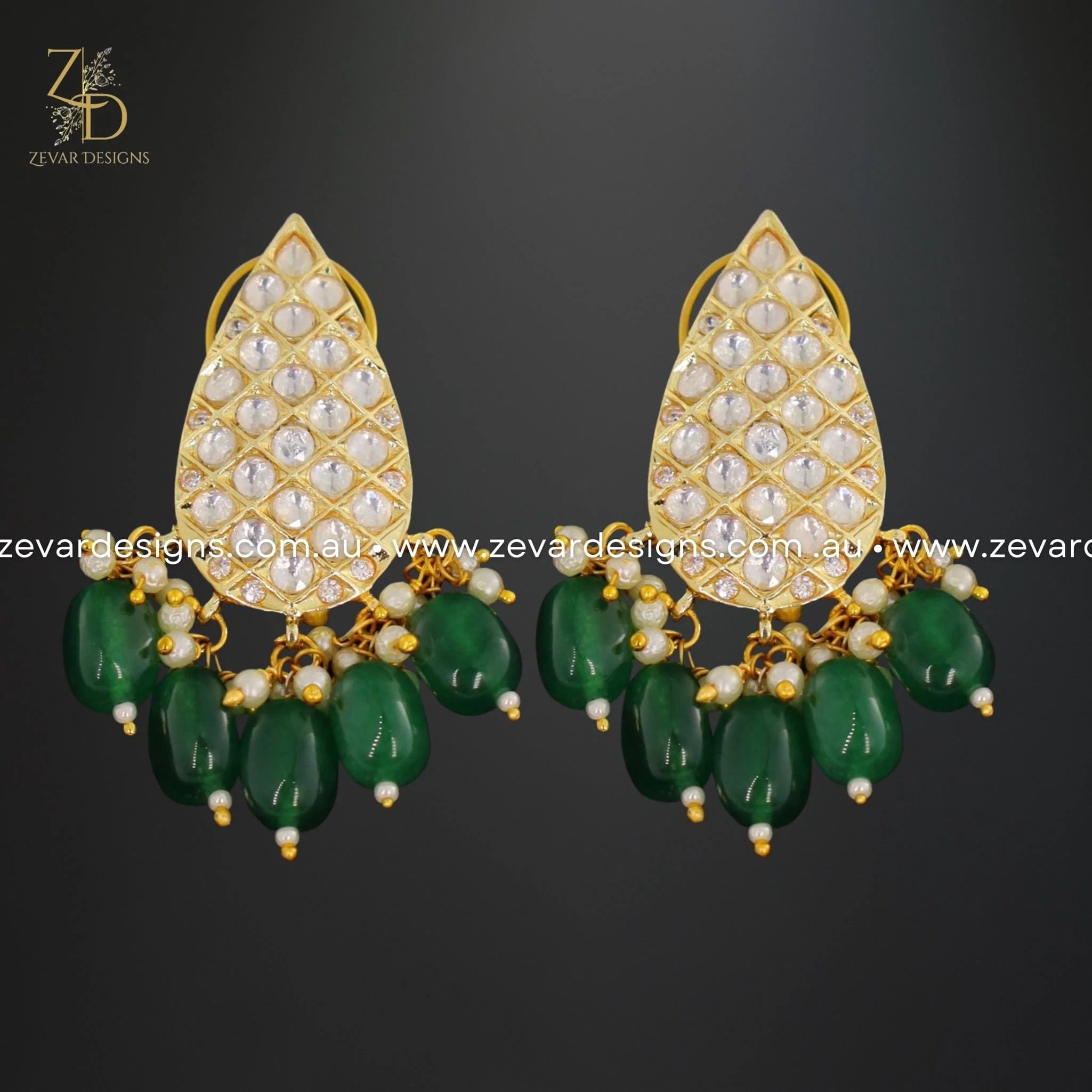Exquisite Kundan Polki Choker Necklace in Emerald Green | Traditional Indian Jewelry for Weddings, Parties & Festive Occasions