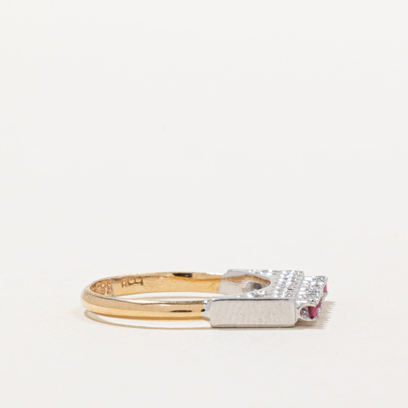Exquisite Ruby & Diamond High Set Ring | 0.12ctw Ruby & 0.08ctw Diamond | Size 5.5 | Elegant Jewelry for Engagement, Anniversary & Special Occasions