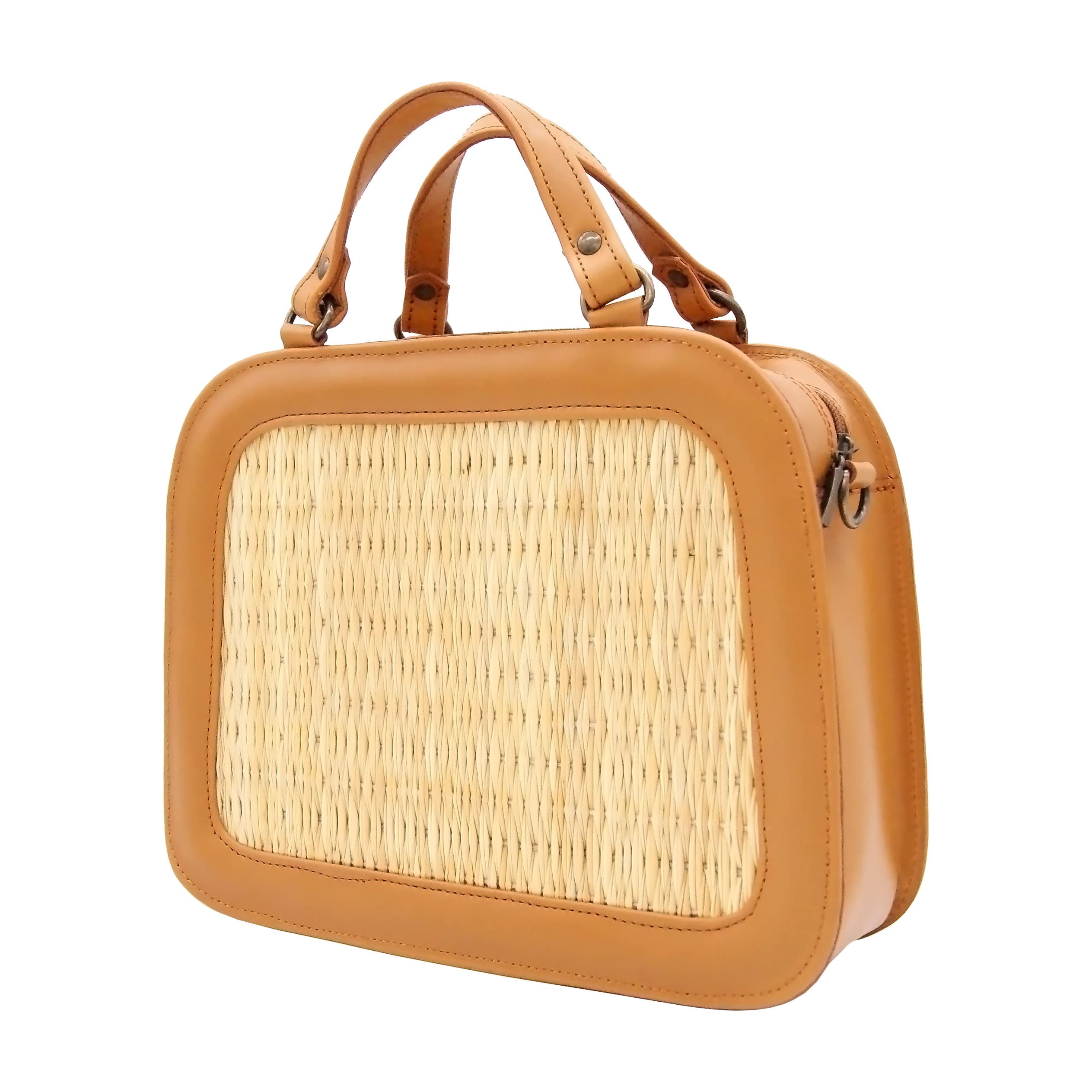 Handwoven Wicker Straw Basket Handbag for Women - Eco-Friendly & Stylish Beach Tote - Made in Portugal (Beige) | Perfect for Summer Outings, Picnics & Boho Fashion