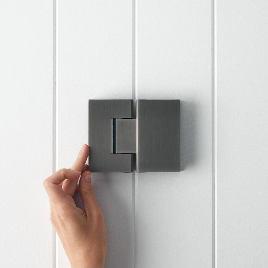 Premium Gunmetal Shower Hinge for Glass to Glass Installation - Perfect for Bathroom, Shower Door, and Frameless Glass Panel Applications