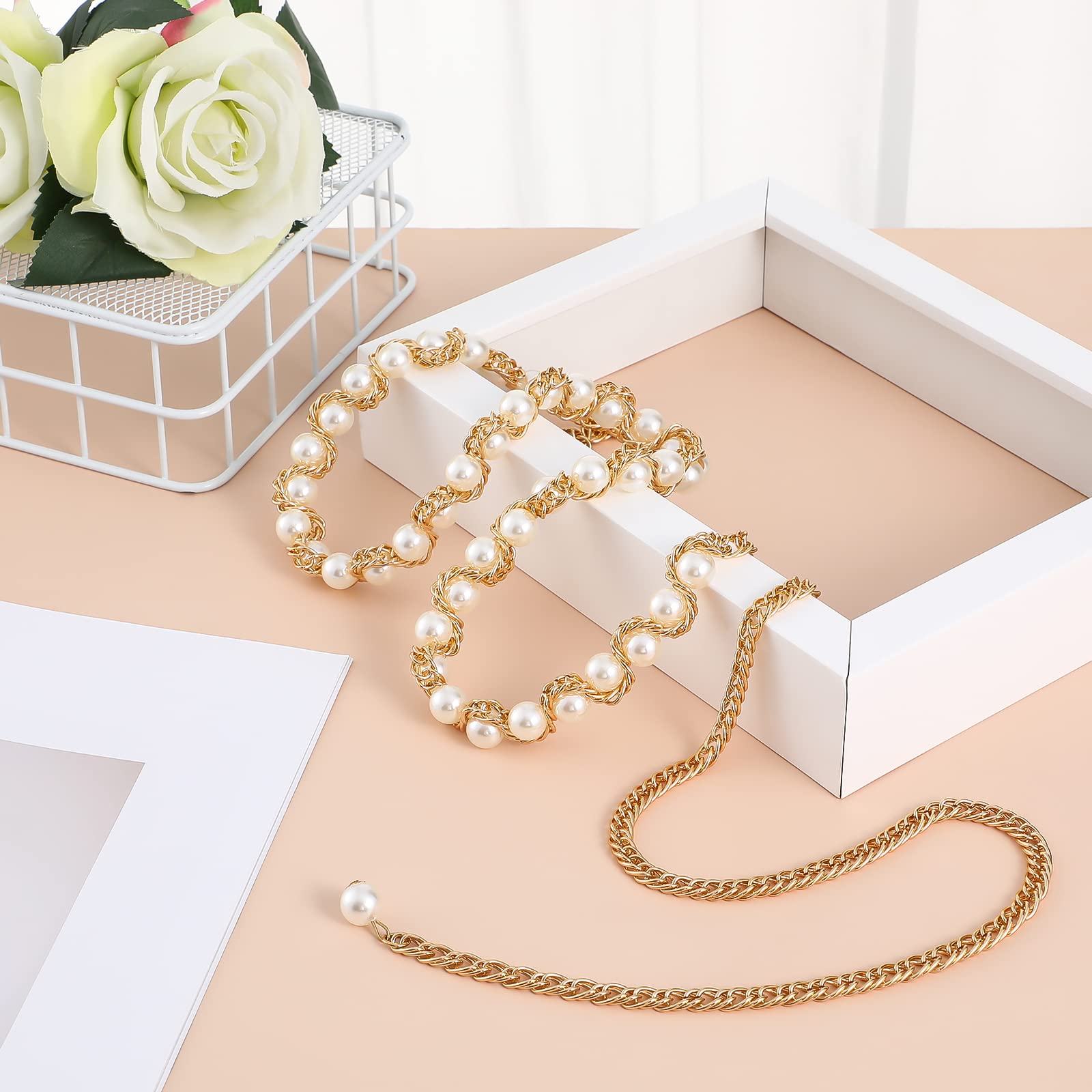 Holibanna Pearl Waist Chain for Women - Elegant Belt for Jeans & Dresses