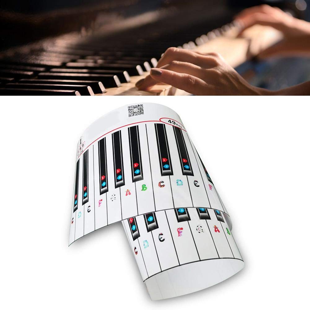 88-Key Piano Keyboard Sticker - Realistic Electronic Piano Simulation Sticker for Kids & Beginners - Perfect for Home Practice, Music Learning & DIY Projects (Size 13#)