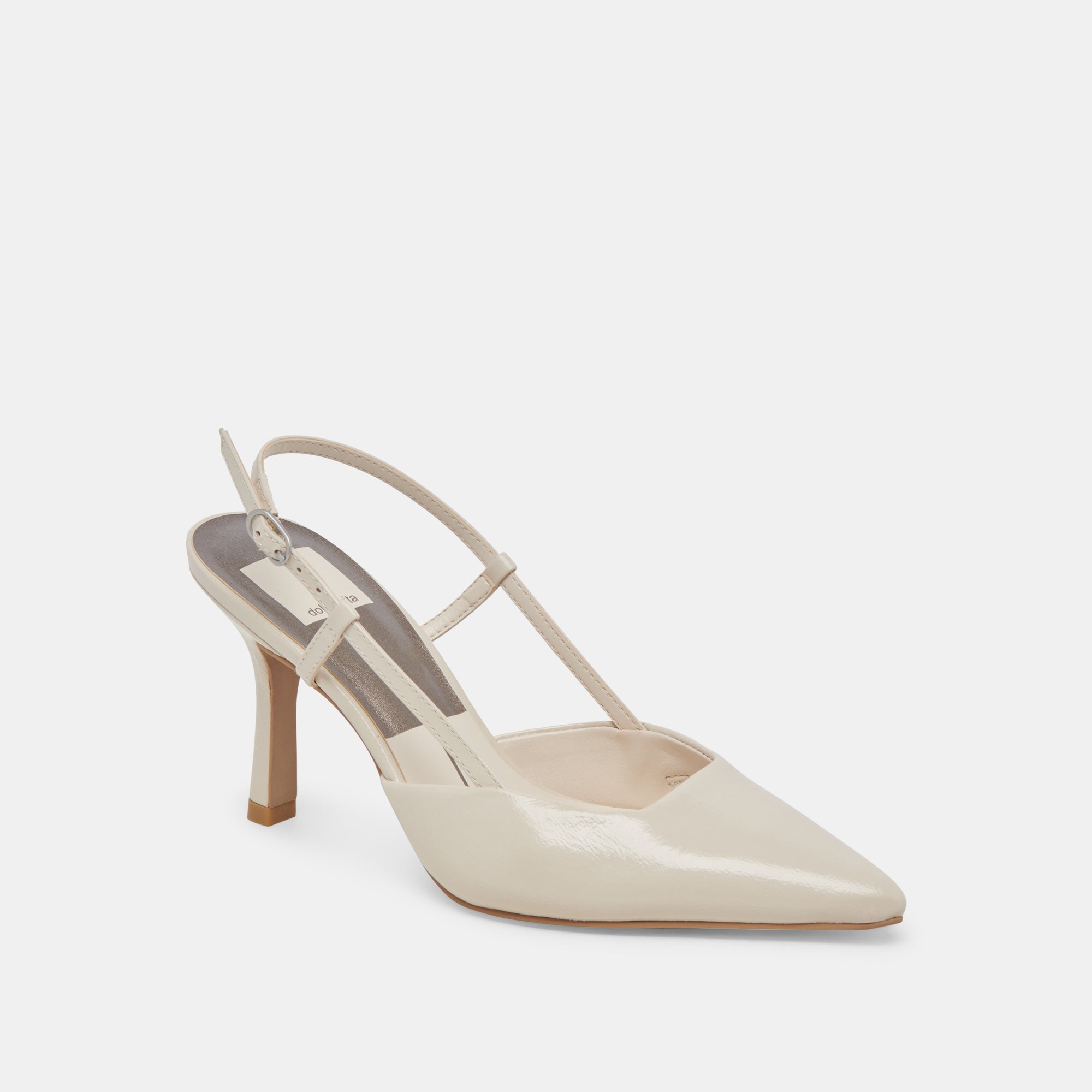 Ivory Crinkle Patent Leather High Heels for Women - Elegant Dress Shoes for Parties, Weddings & Special Occasions