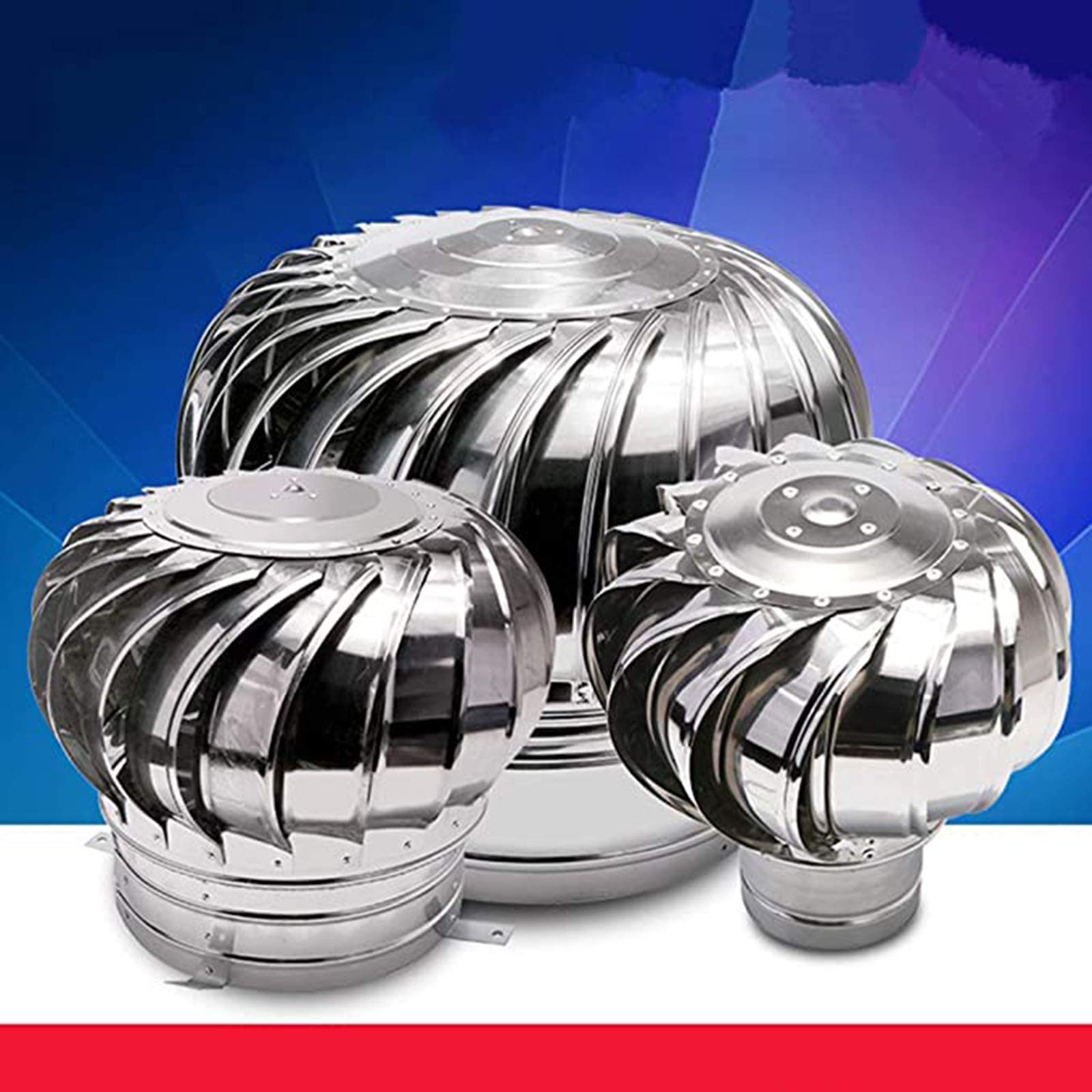 Stainless Steel Roof Turbine Ventilator - 150mm Energy Saving Wind Exhaust Fan for Attic, Farm, Factory & Warehouse Ventilation - Weatherproof Chimney Cap & Air Duct Cover for Outdoor Use