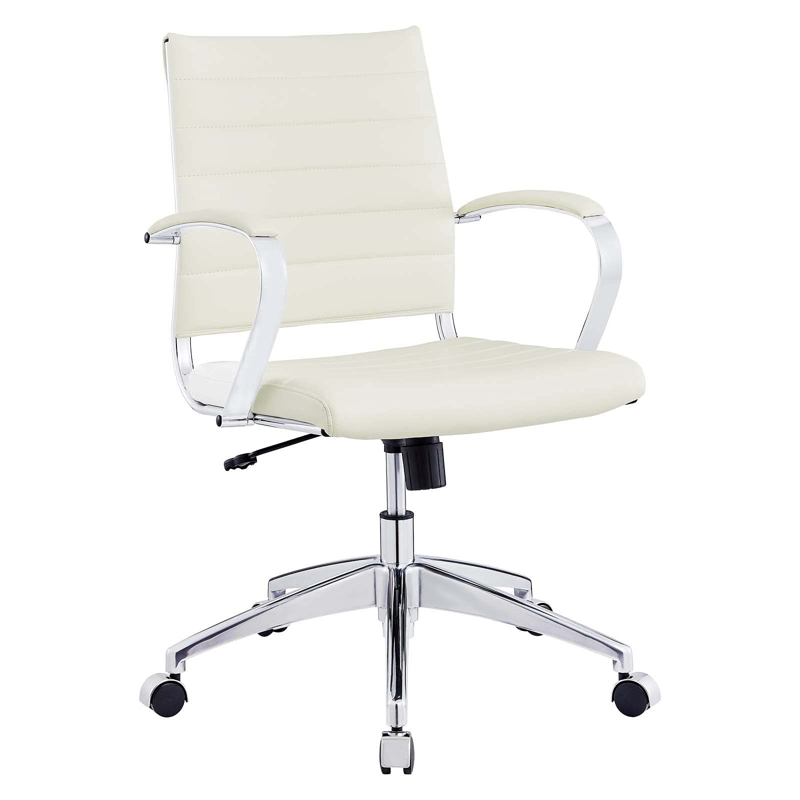 Modway Jive Mid Back Office Chair - Ergonomic White Desk Chair for Home & Office Workspace - Perfect for Long Hours of Computer Work, Gaming, and Study Sessions