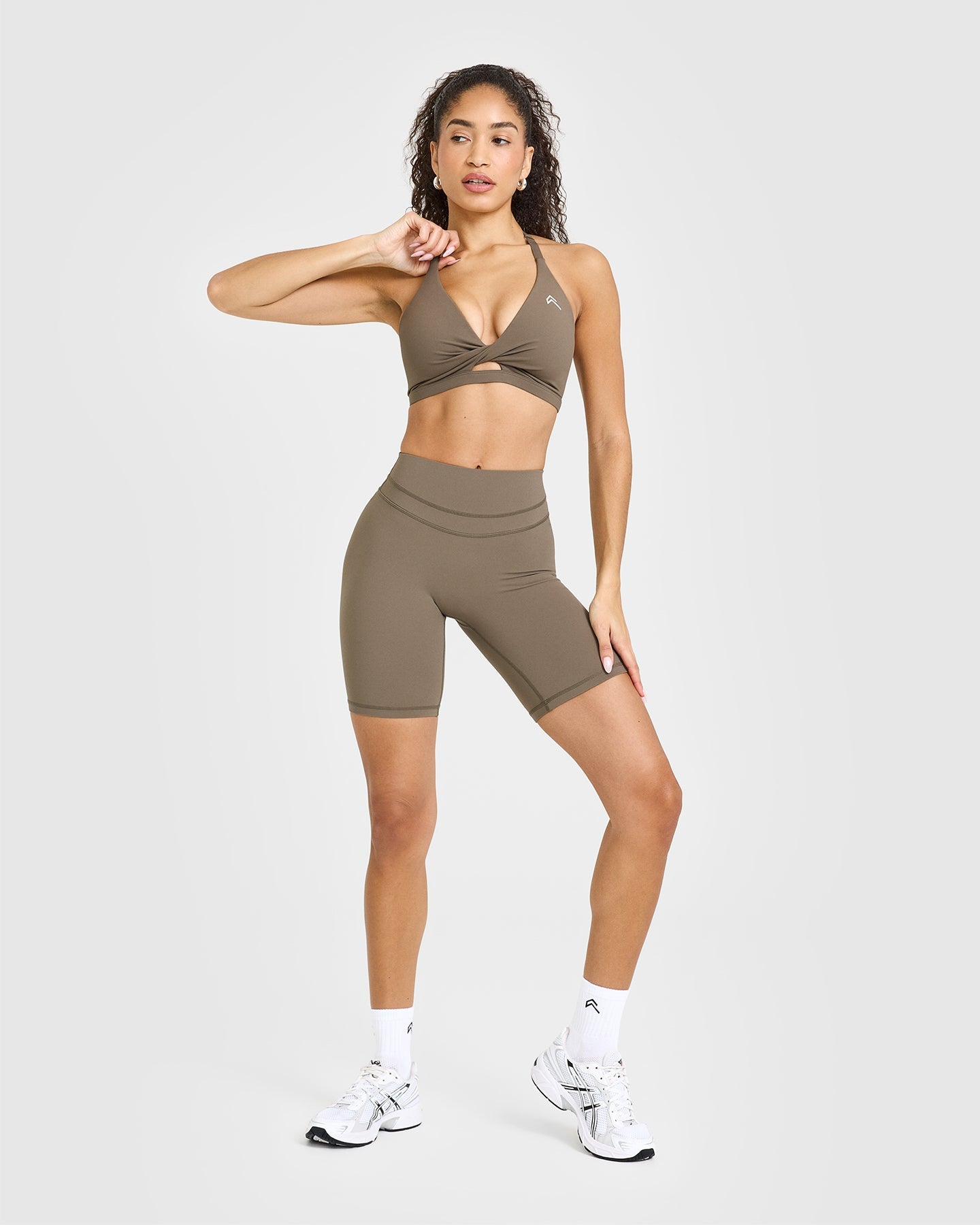 High Support Unified Twist Sports Bra for Women - Moss Brown - Perfect for Yoga, Running & Gym Workouts