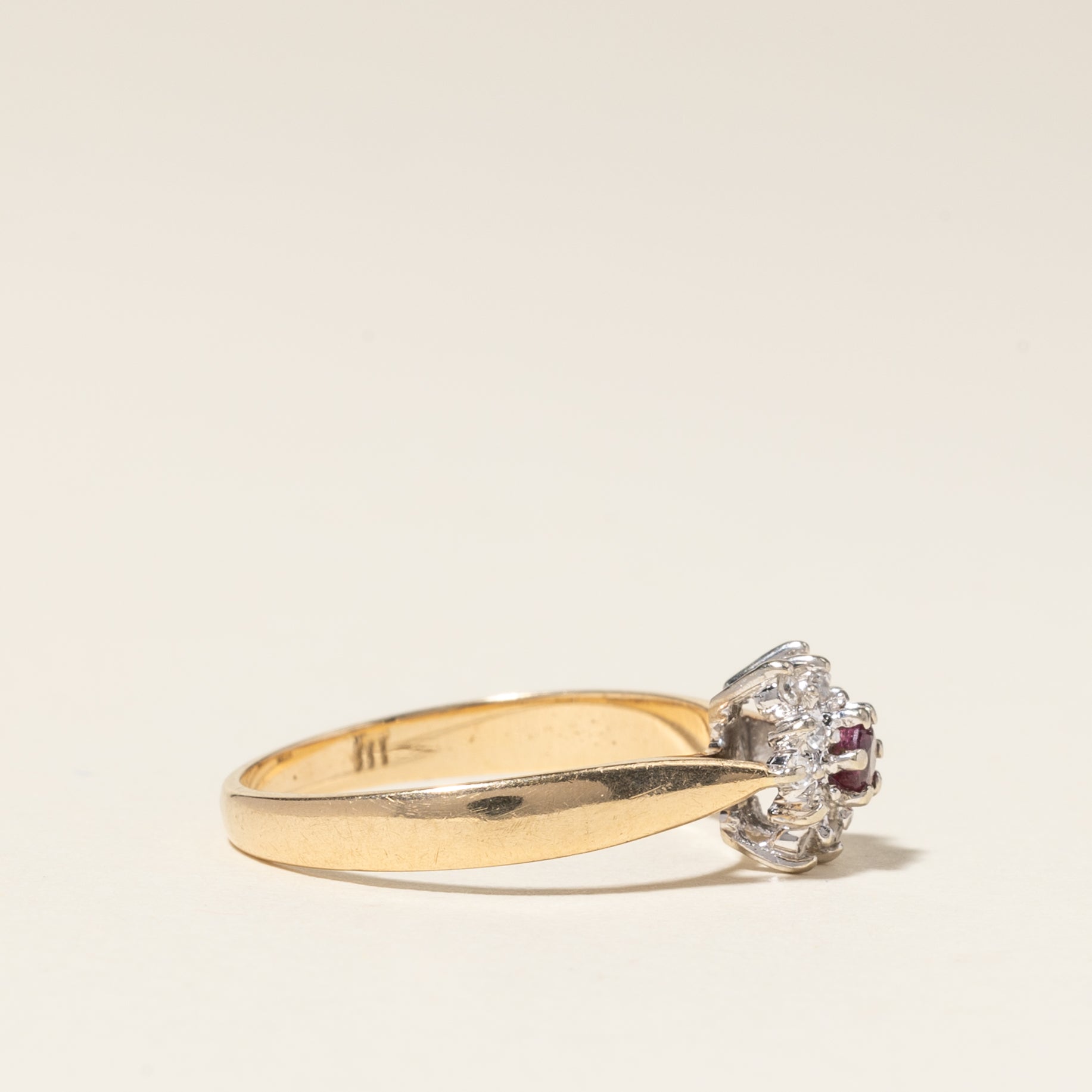 10K Yellow Gold Ruby and Diamond Ring - 0.10ct Ruby & 0.06ctw Diamond - Size 6 - Perfect for Anniversary Gifts, Engagement Rings & Special Occasions