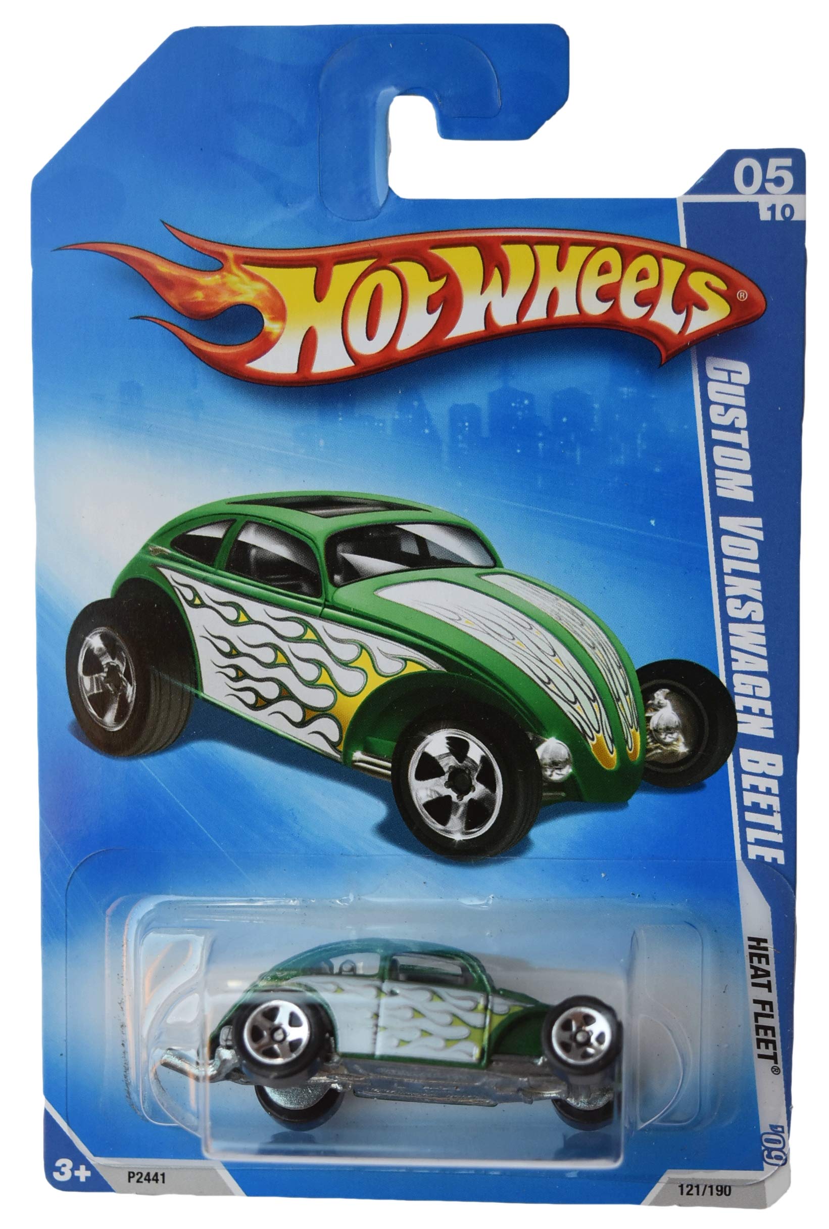 Hot Wheels 2009 Heat Fleet Custom Volkswagen Beetle Die-Cast Car 1:64 Scale - Green Collectible Toy (121/190) - Perfect for Kids Play, Car Enthusiast Collections & Display Showcases