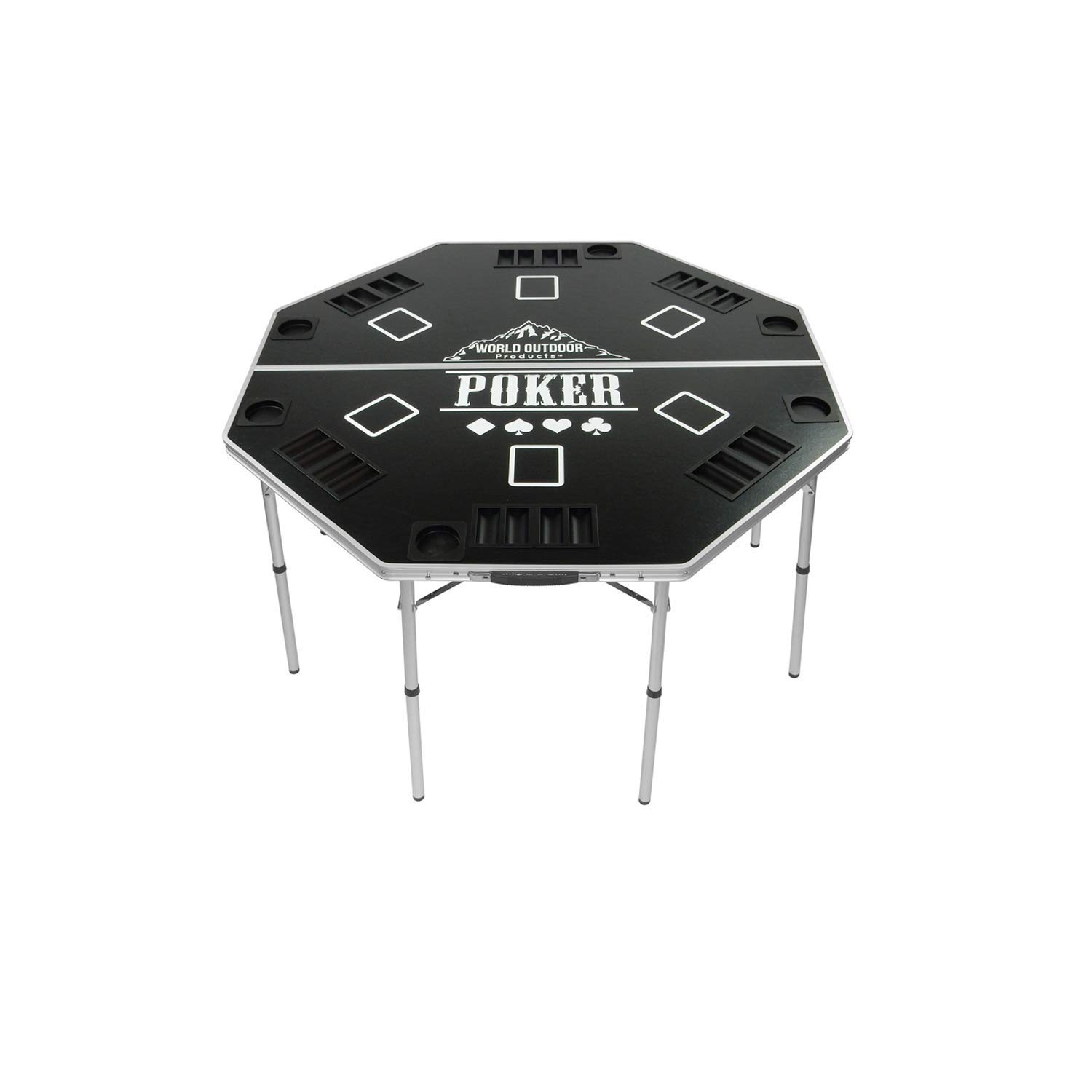 TuscanyPro Professional Portable Folding Poker Table - Lightweight Aluminum Frame with Adjustable Height (High & Low Settings) - Includes Carry Bag for Travel - Best Award-Winning Poker Table 2019 - Perfect for Home Games, Casino Nights, and Outdoor Poker Parties