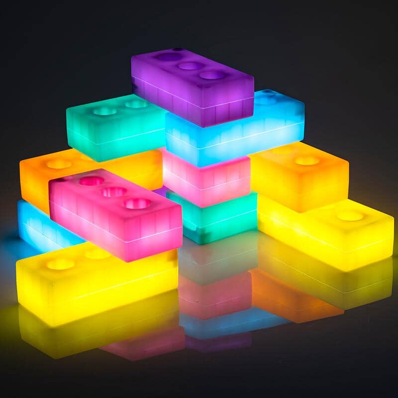 Glow in The Dark Building Bricks - LED Light Up Construction Blocks for Kids, STEM Educational Toys - Perfect for Night Play, Birthday Gifts & Creative Learning Activities