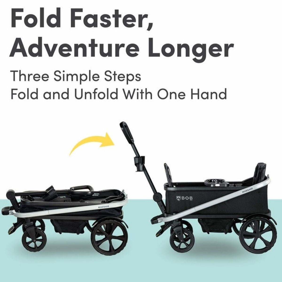 BOB Renegade Wagon - All-Terrain Stroller Wagon for Kids, 4-Wheel Heavy Duty Utility Wagon with Canopy & Storage | Perfect for Beach, Park, Camping & Outdoor Adventures