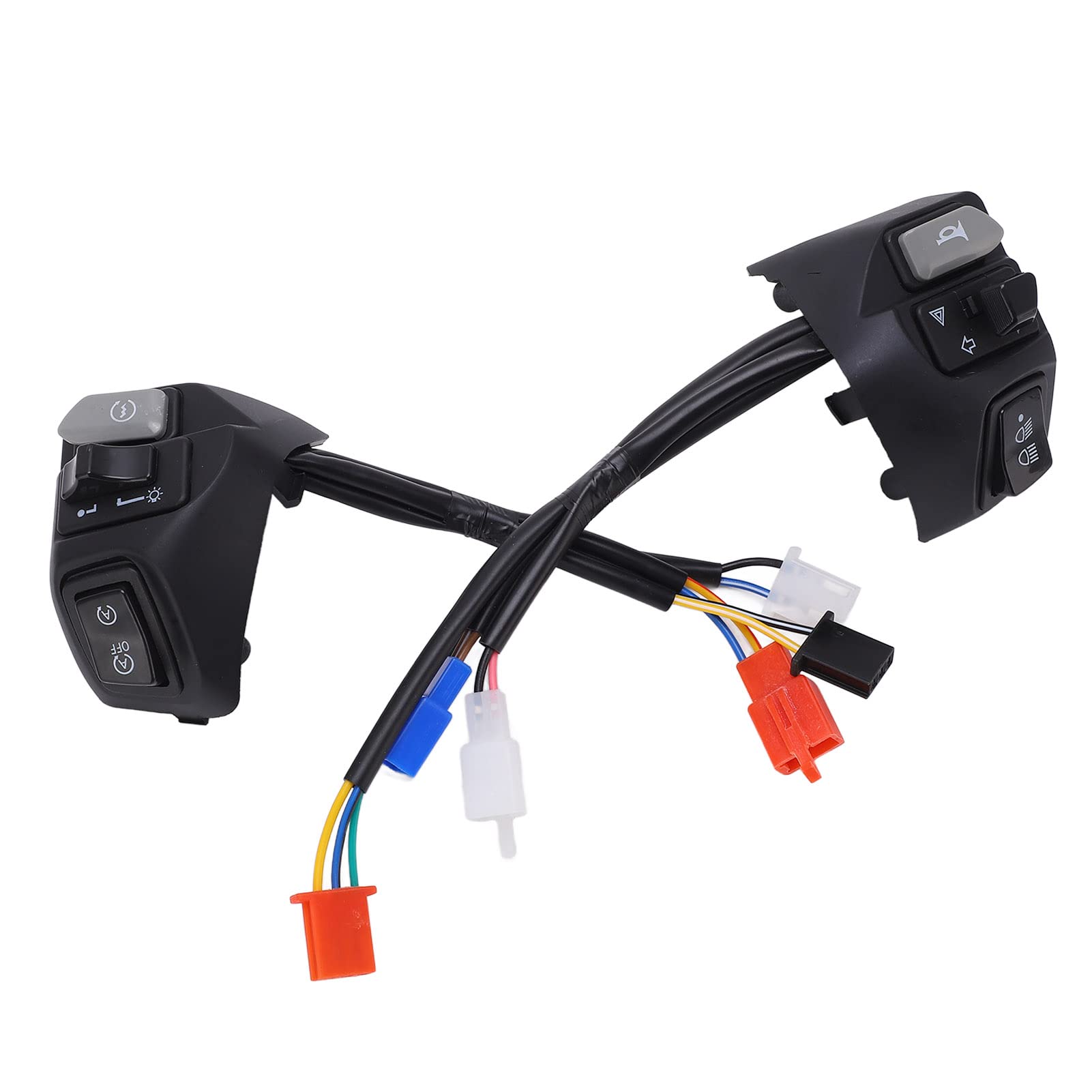 Waterproof Motorcycle Handlebar Switch Controller - 2PCS Durable Multifunction Handle Bar Light Switch Assembly for Off-Road, Street & Touring Bikes | Perfect for Night Riding & Adventure Motorcycling