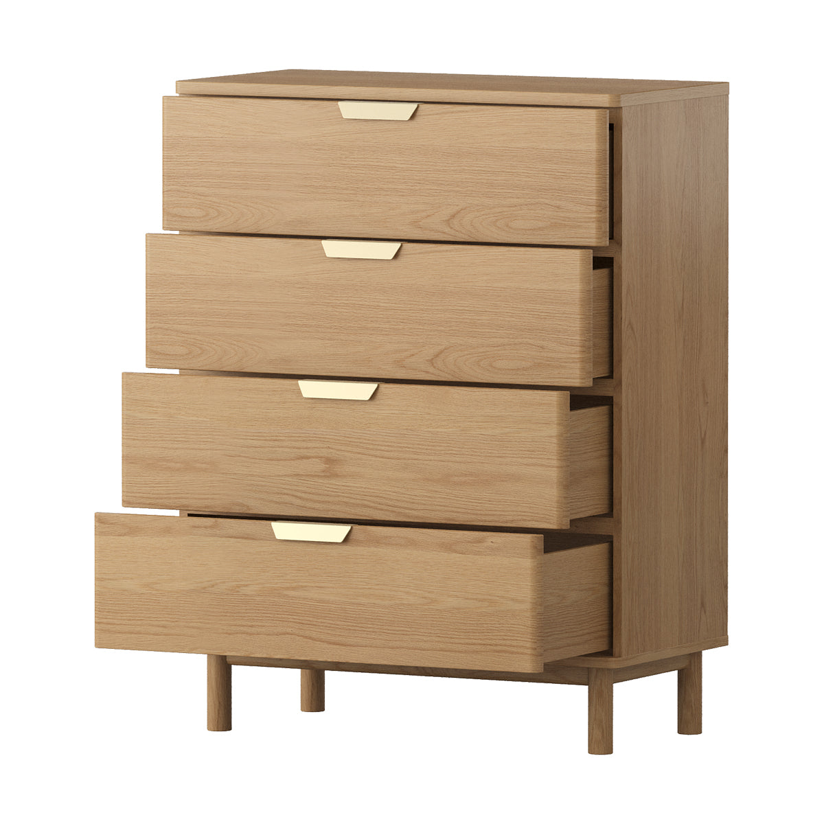Brooks 4 Drawer Dresser - Solid Wood Bedroom Chest of Drawers for Storage | Perfect for Bedroom, Guest Room & Dorm Organization