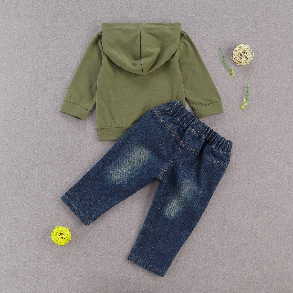 Stylish Toddler Baby Boy Outfits - Hoodie Sweatshirt & Jeans Clothes Set for Fall Winter (6-24 Months) | Warm & Cozy Playdate & Family Outing Essentials