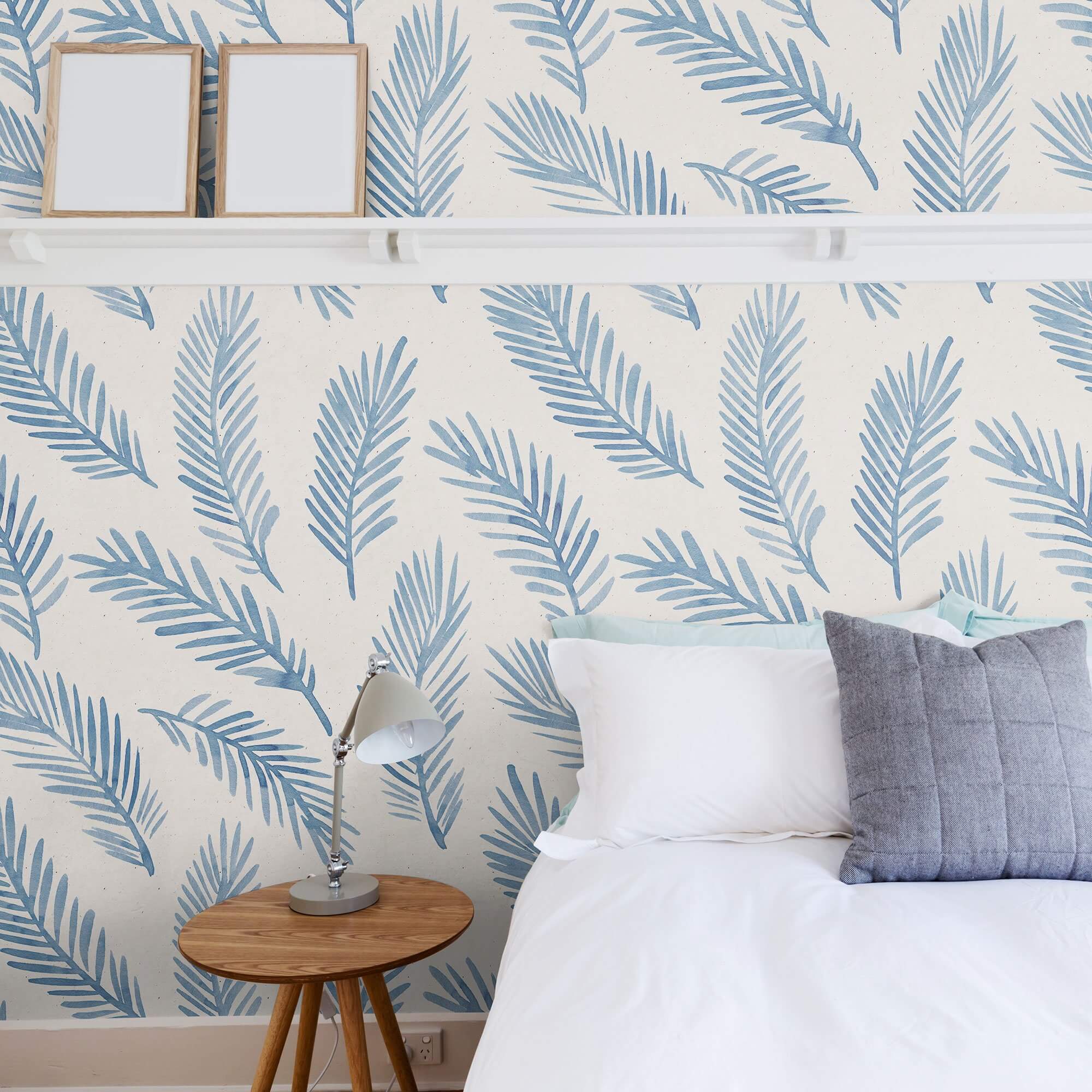 Blue Botanical Floral Peel and Stick Removable Wallpaper - Self-Adhesive Wall Decor for Bedroom, Nursery, Living Room & Office